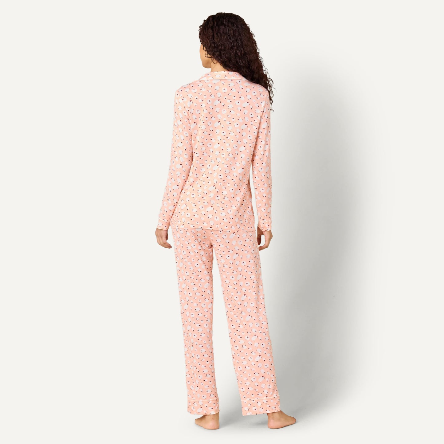 Amazon Essentials x Sofia Grainge Damen Pyjama-Set aus elastischer Modalfaser mit Langen Ärmeln und bodenlangem Unterteil