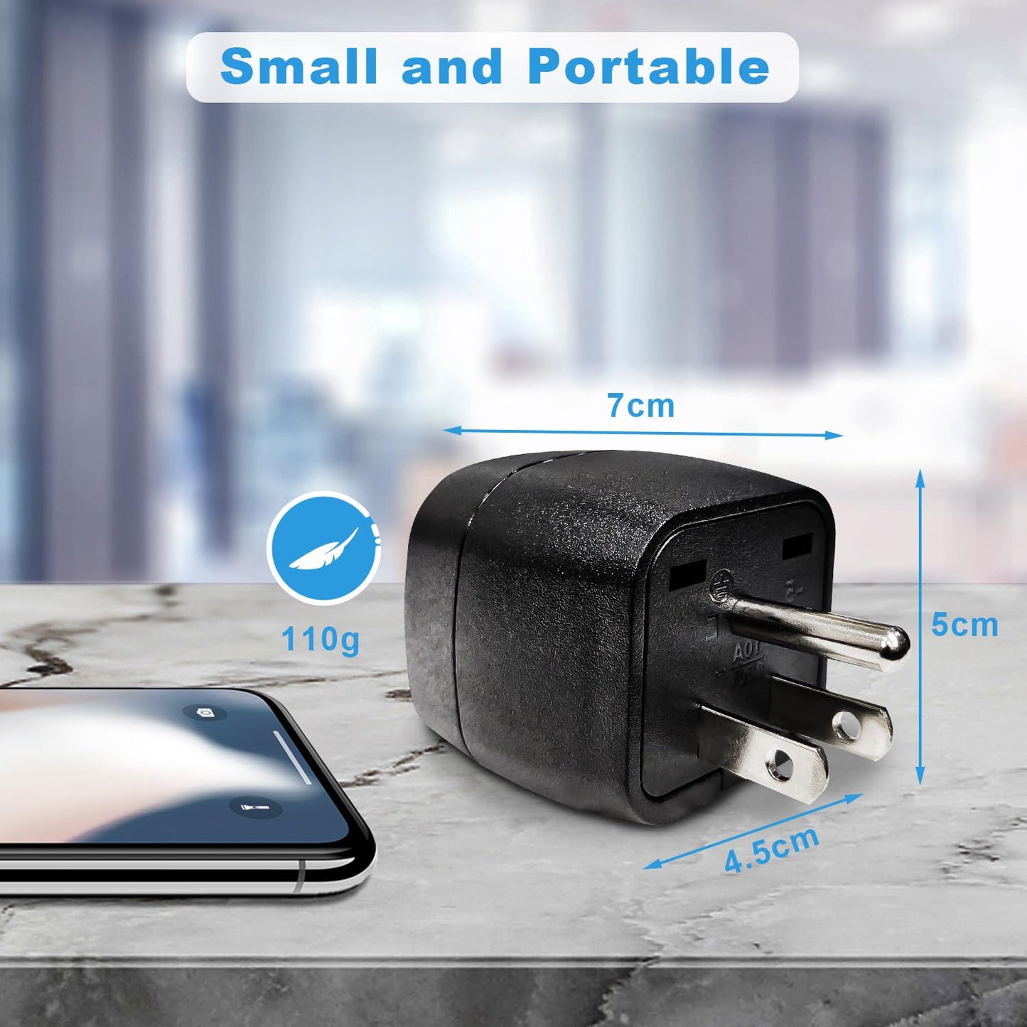 Reiseadapter USA 2Stück，USA Adapter Steckdose Deutschland Plug ，Adapter USA Deutschland Stecker für EU zu Amerika/Kanada/Mexiko/Thailand usw,Typ B Reisestecker Stromadapter,Weiß