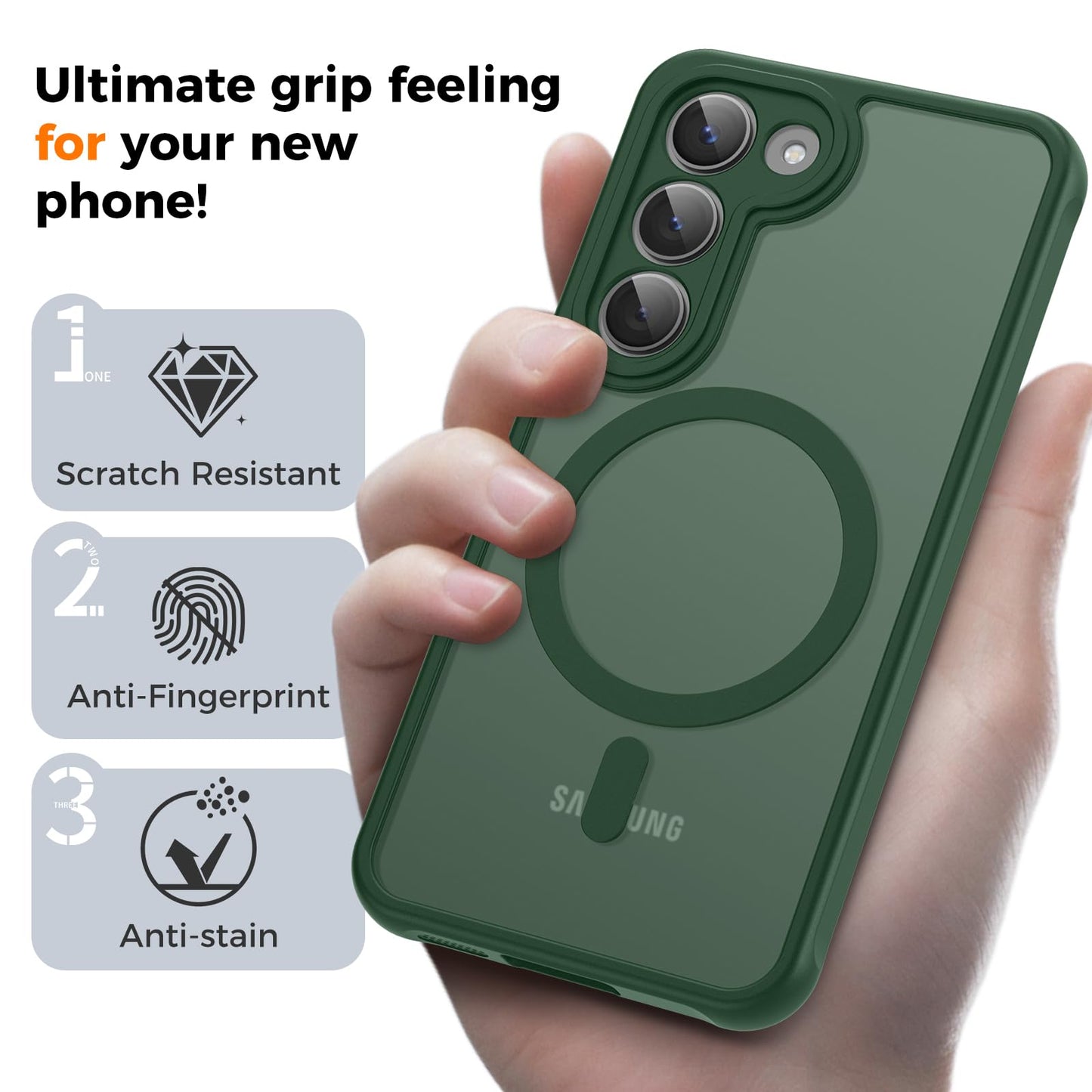 für Samsung Galaxy S25 Ultra Hülle für Magsafe, Magnetisch Handyhülle für S25 Ultra Hülle, Kameraschutz Stoßfeste Kratzfeste Durchscheinende Schutzhülle für Samsung S25 Ultra Case, Schwarz