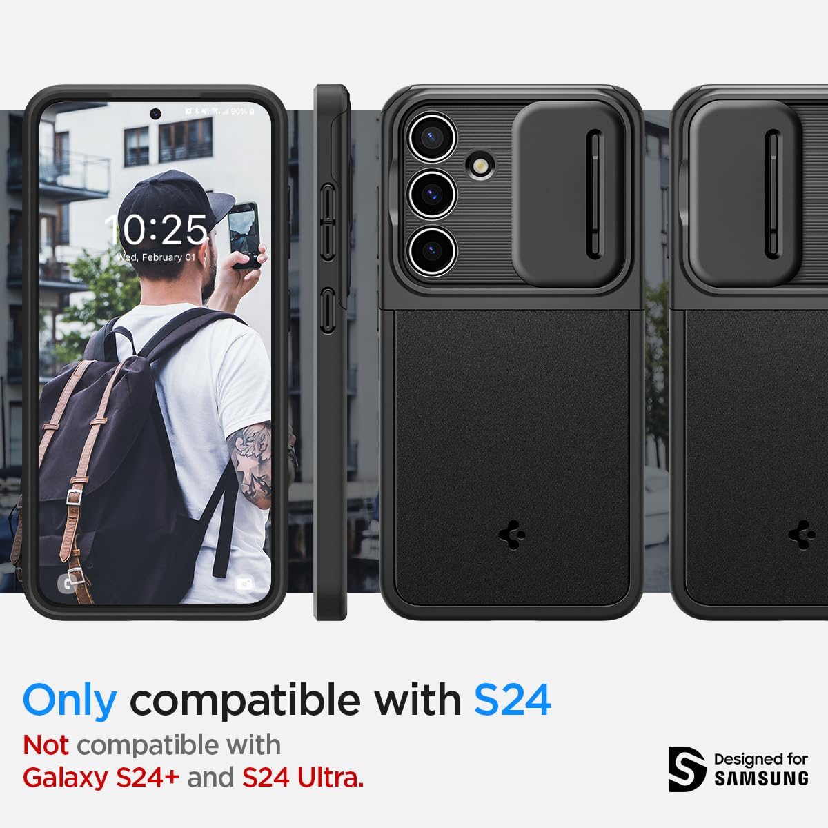 Spigen Optik Armor Case Compatible with Samsung Galaxy S25 Ultra - Black