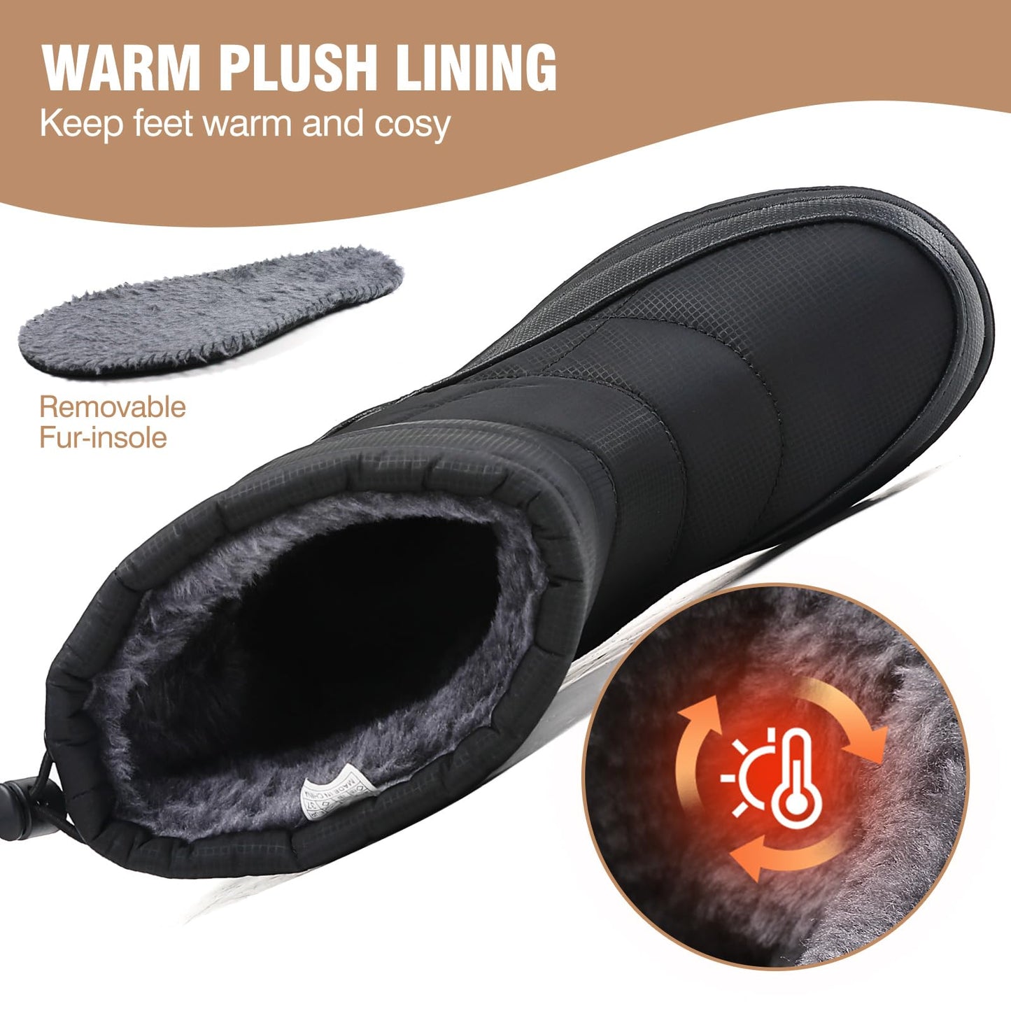 BARFULKER Winterschuhe Herren Damen Winterstiefel Outdoor Warm Gefüttert Schneestiefel,Gr.36-46 EU