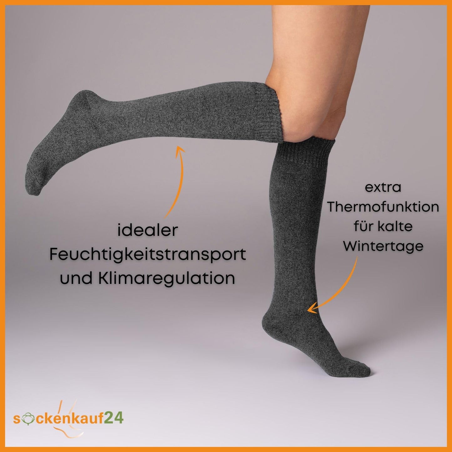 sockenkauf24 22350 Men's Thermal Knee Socks Inner Terry Towelling 4 Pairs