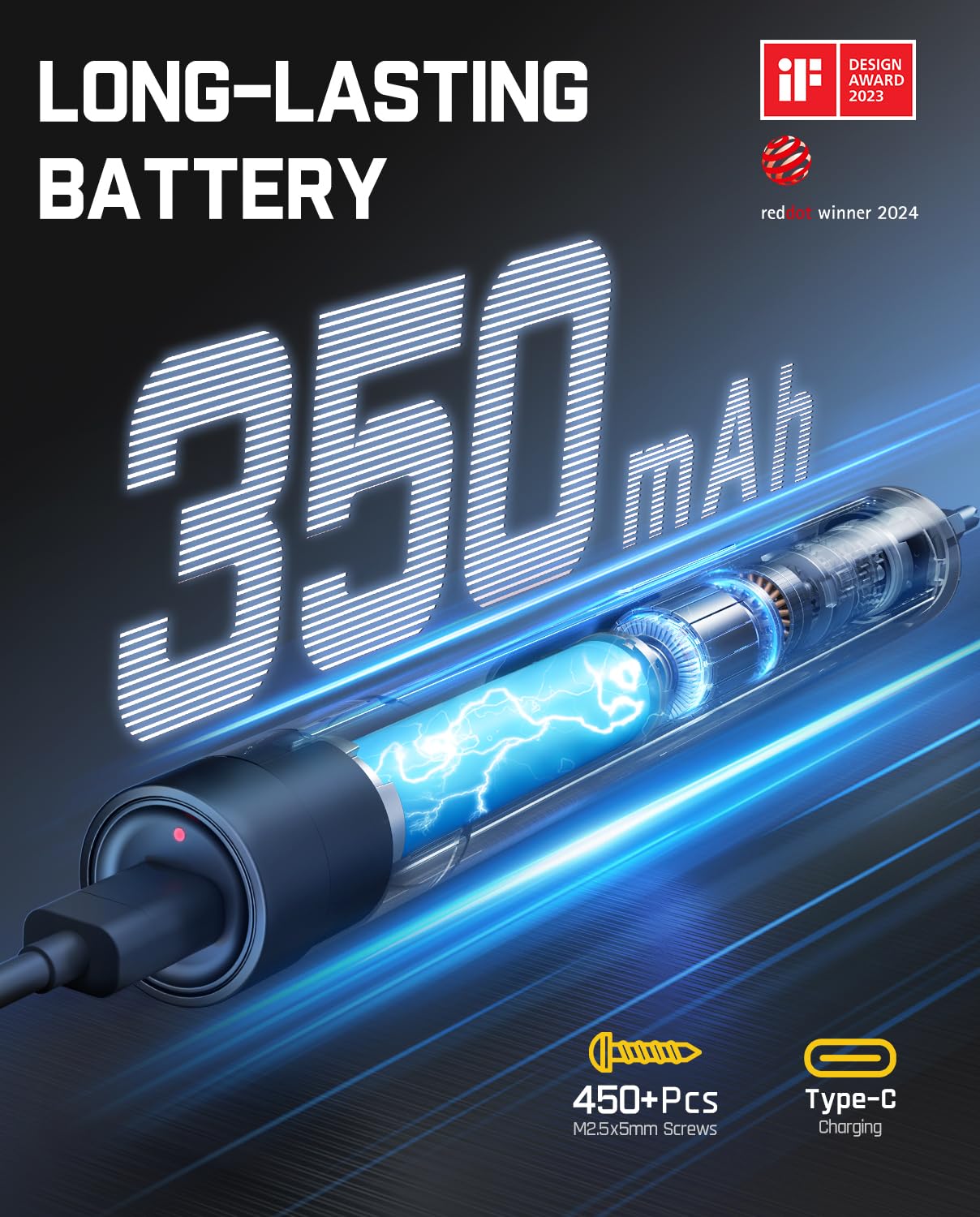 Fanttik E1 Max Mini Electric Screwdriver Set, 50 in 1 Magnetic Precision Screwdriver Kit, 2 Gears Torque, 5/32 Inch Hexagon, Suitable for Repair for iPhone, Laptop, Glasses, Watches