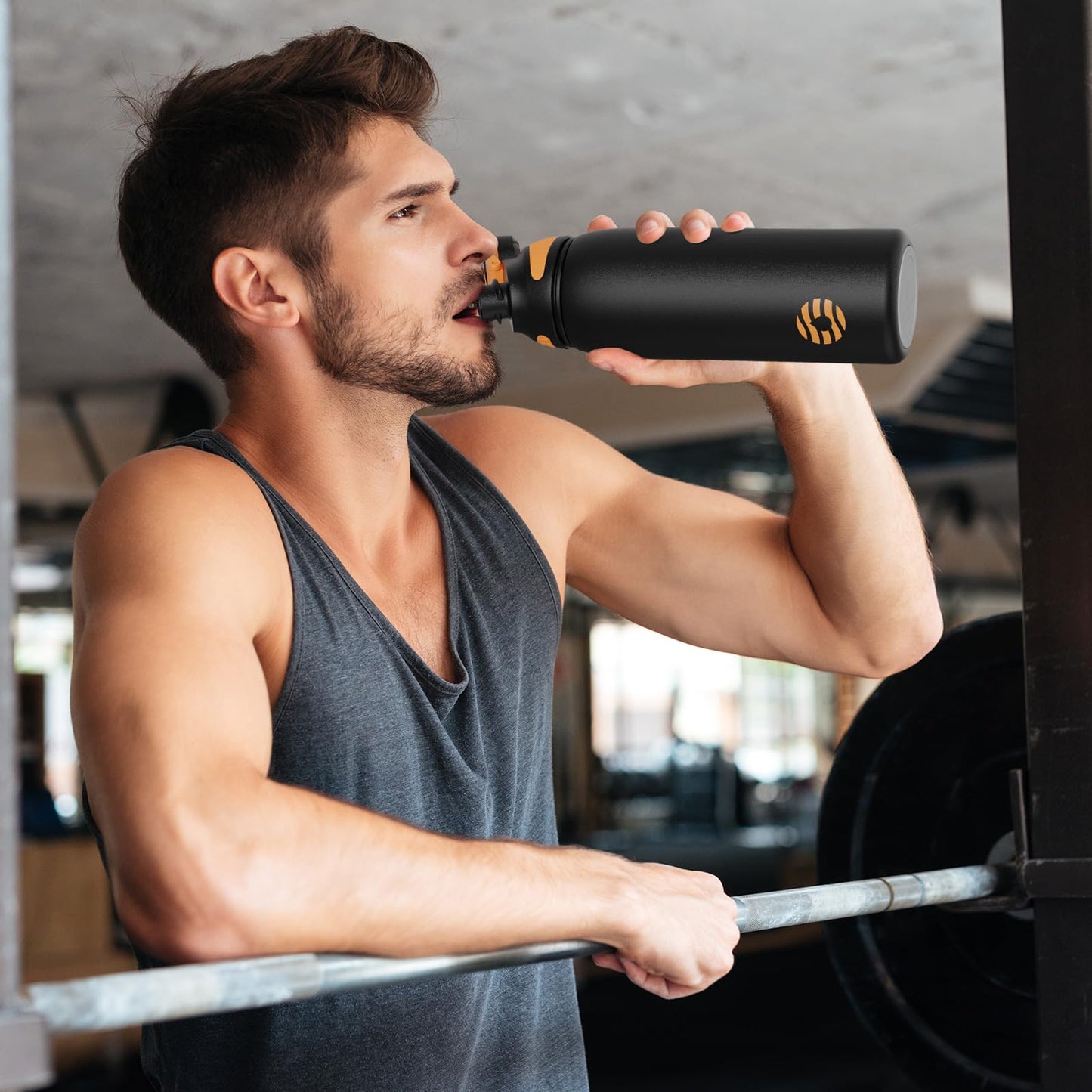 Fjbottle Edelstahl Trinkflasche Sport mit Magnetischem Deckel 1L, 800ml, 600ml, 400ml BPA-Frei Auslaufsichere Kinder Flasche - Kohlensäure geeignet 1500ML Wasserflasche Thermo für Schule, Fitness