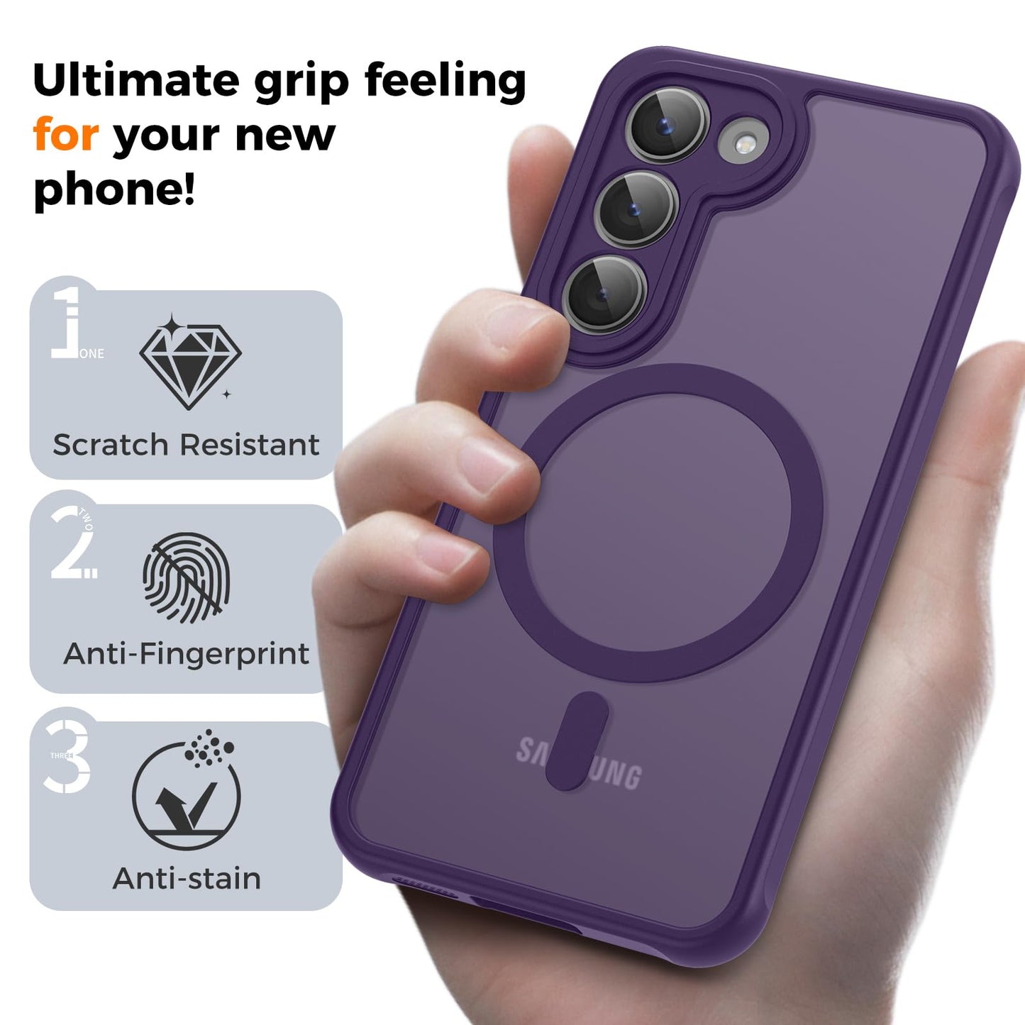 für Samsung Galaxy S25 Ultra Hülle für Magsafe, Magnetisch Handyhülle für S25 Ultra Hülle, Kameraschutz Stoßfeste Kratzfeste Durchscheinende Schutzhülle für Samsung S25 Ultra Case, Schwarz