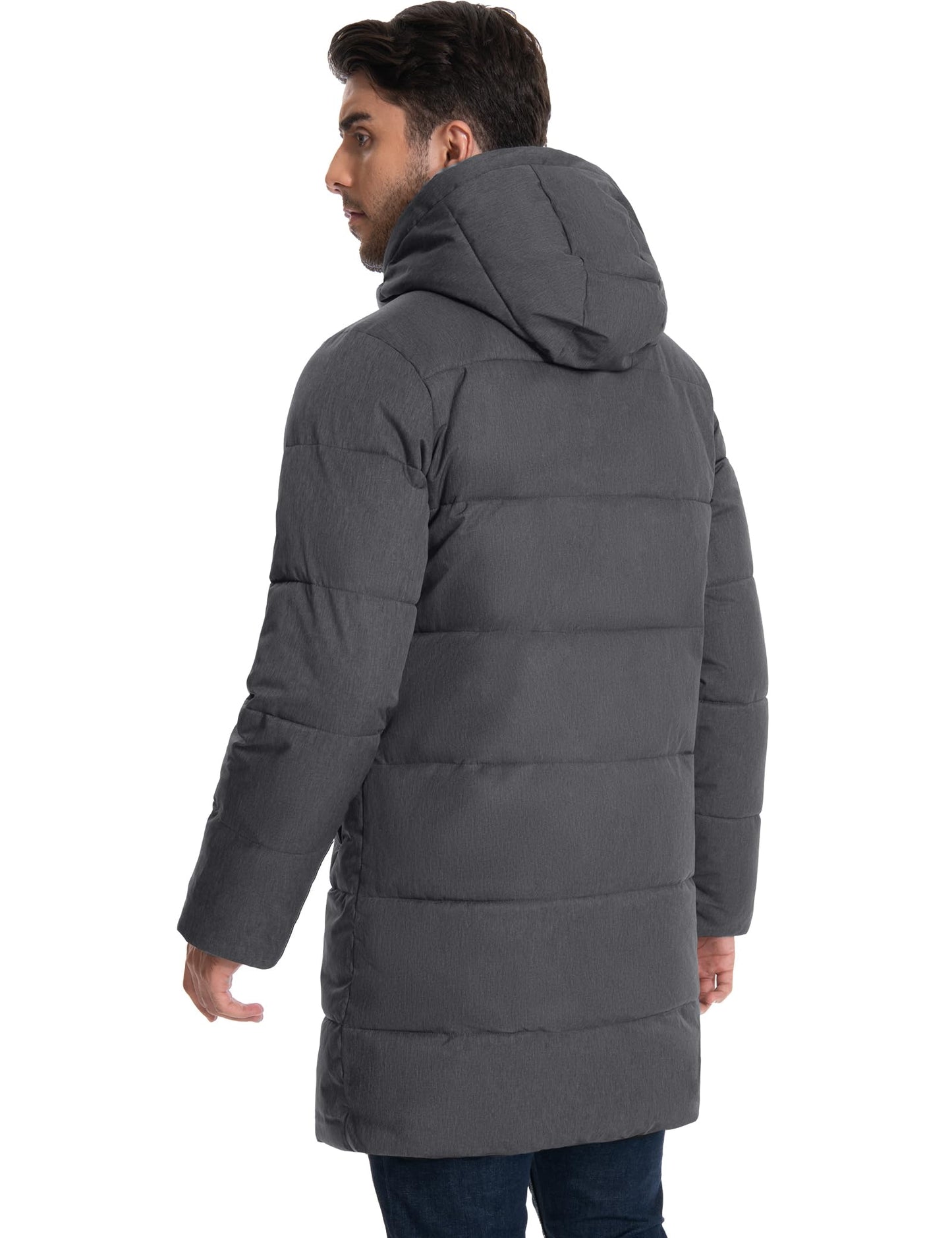 Pioneer Camp Men's Winter Jacket Long Windproof Waterproof Warm Down Jacket Winter Outdoor Parka Jacket with Hood