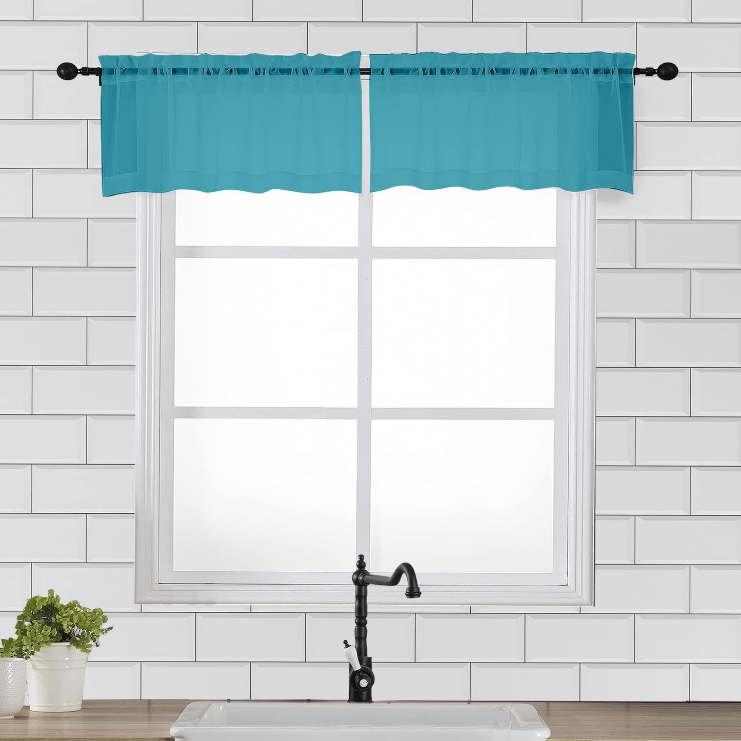 OVZME Extra Lange, durchsichtige Vorhänge, 241,3 cm Länge für französische Tür, Stangentasche, Voile, Fensterbehandlung für Wohnzimmer, Marineblau, 2 Paneele à 42 x 95 l