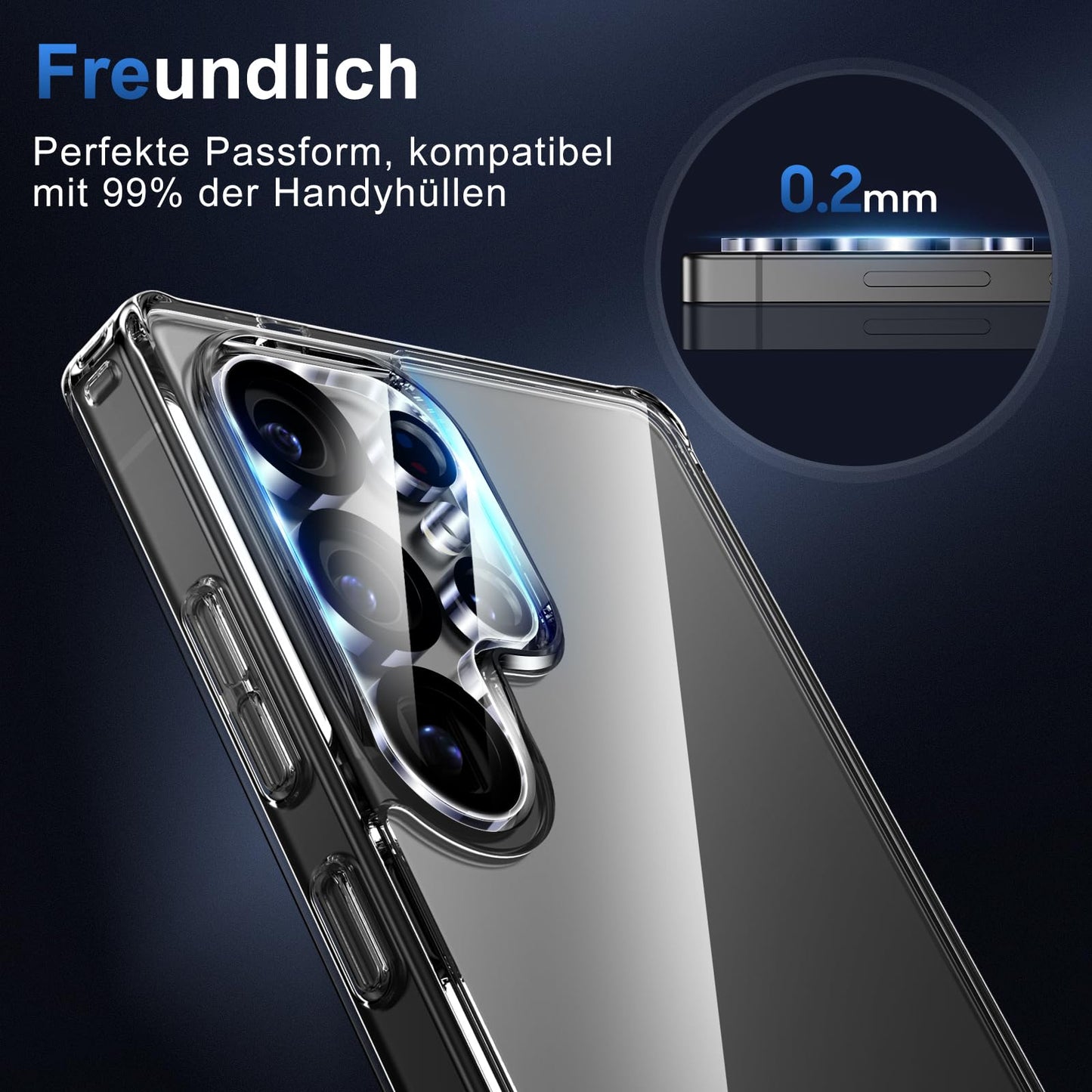 UniqueMe For Samsung Galaxy S25 Ultra Camera Protection - [Scratch-Resistant, Stable] Ultra Clear 9H Hardness Camera Protection for Samsung S25 Ultra Camera Protection [Pack of 3] - HD Transparent