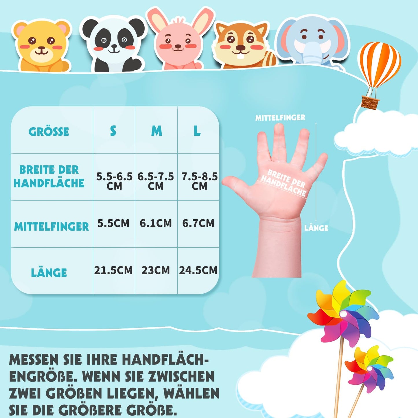 WESTGIRL Children’s Winter Gloves, Windproof, Warm Ski Gloves, Thermal Fleece, Water-Repellent Cartoon Snow Gloves, Outdoor Gloves for Snowboarding, Cycling, for Boys and Girls Aged 3–12 Years