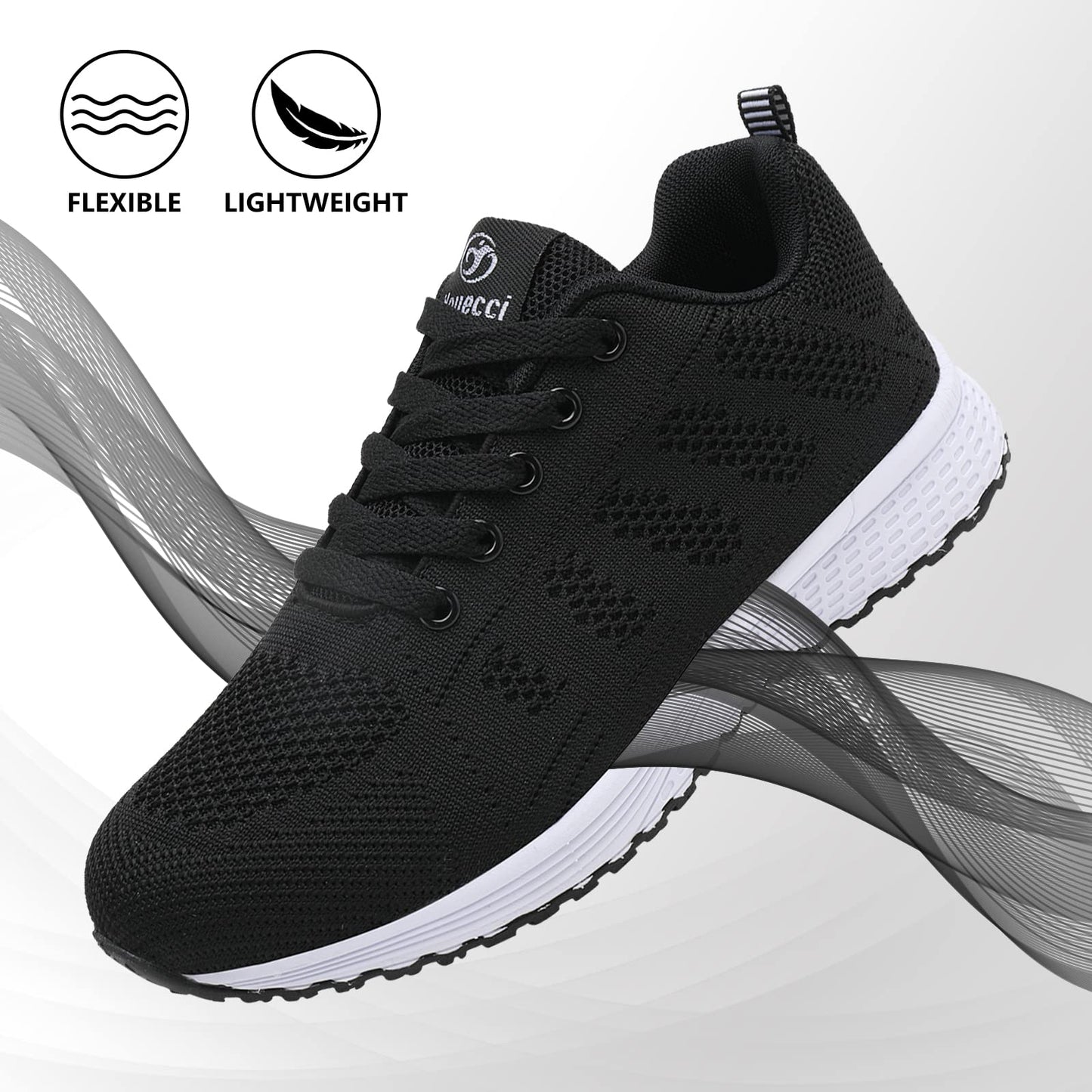 ANBIWANGLUO Damen Turnschuhe Sportliche Laufschuhe Schnürschuhe Atmungsaktive Outdoor Cross Trainer zum Joggen