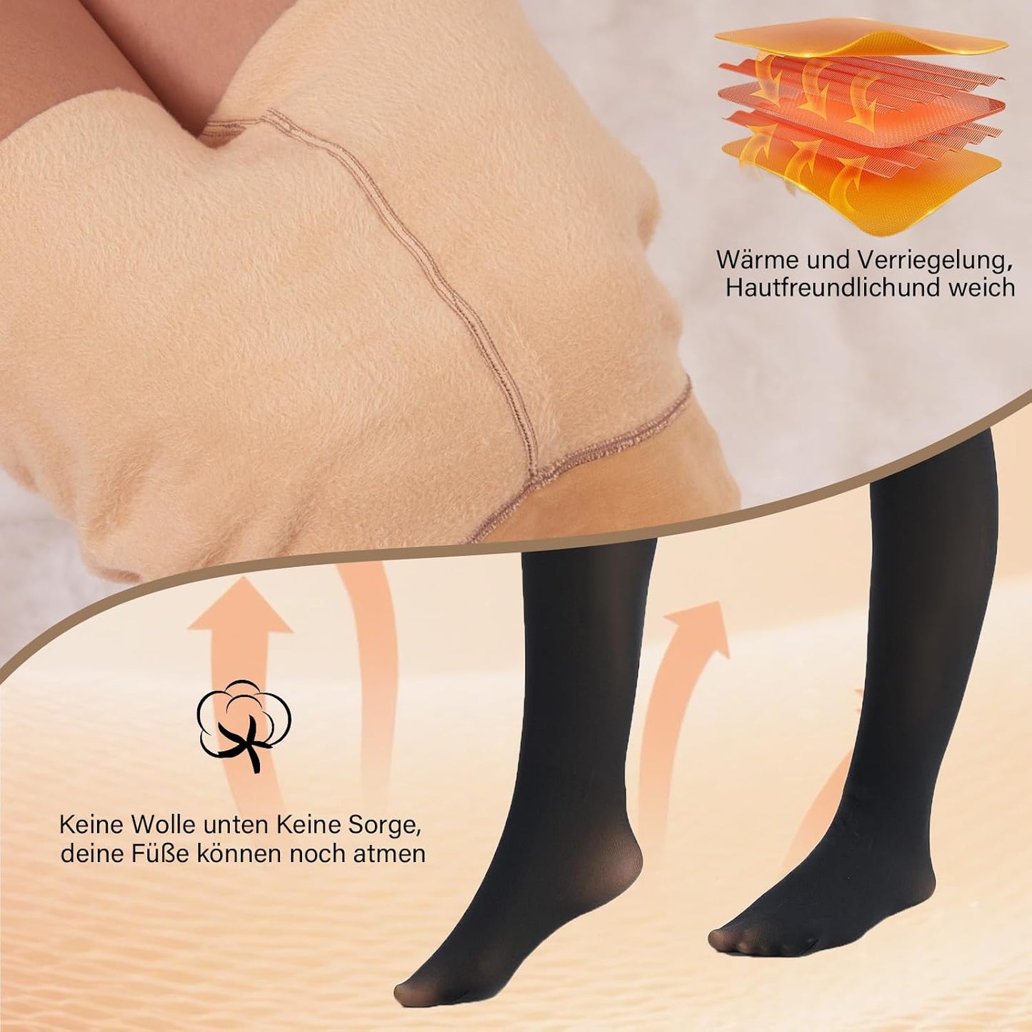 DIKER Thermo Strumpfhose Damen, Thermostrumpfhose Damen Winter