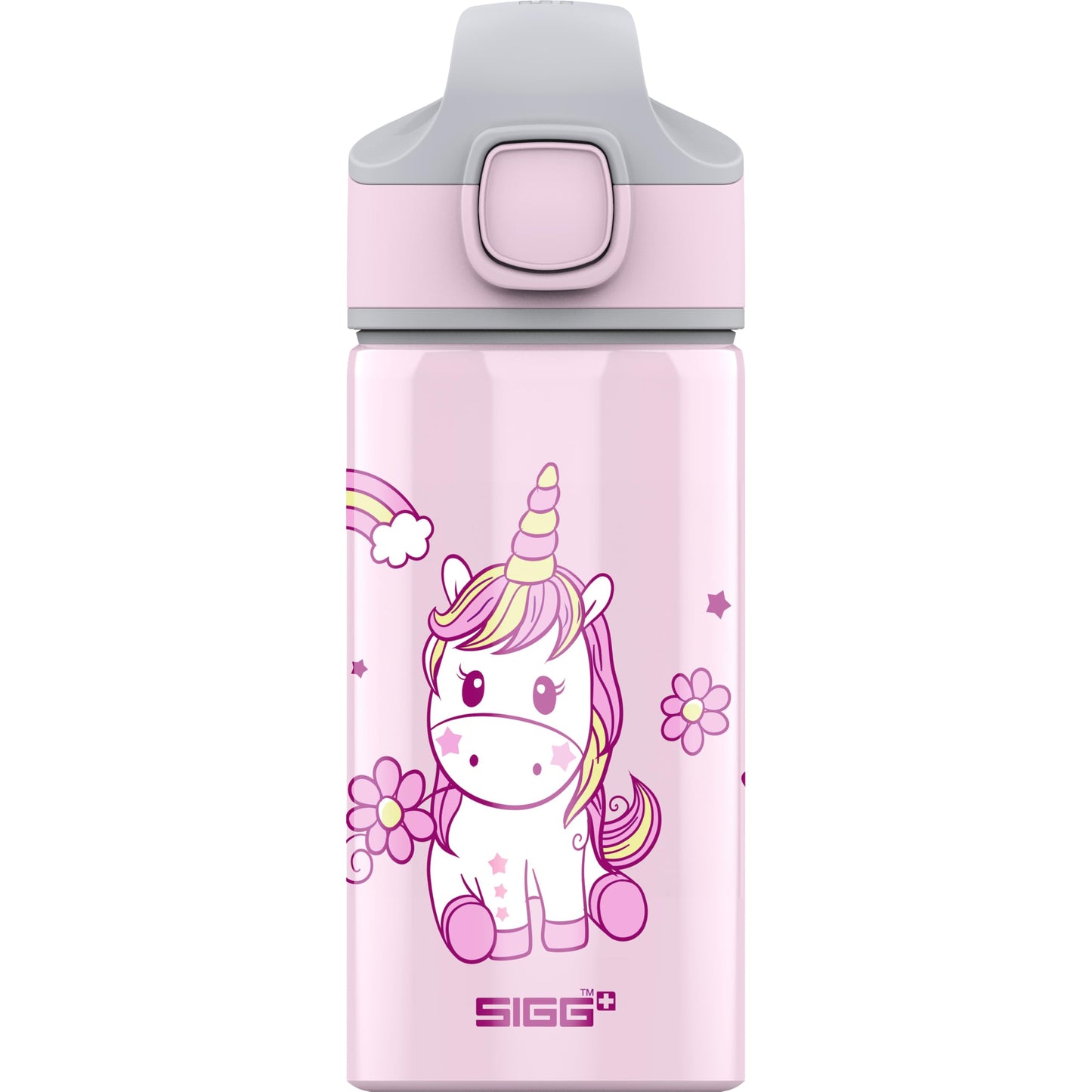 SIGG - Alu Trinkflasche Kinder - Miracle - Mit Trinkhalm - Auslaufsicher - Federleicht - BPA-frei - Klimaneutral Zertifiziert - Schule & Sport - 0,4L