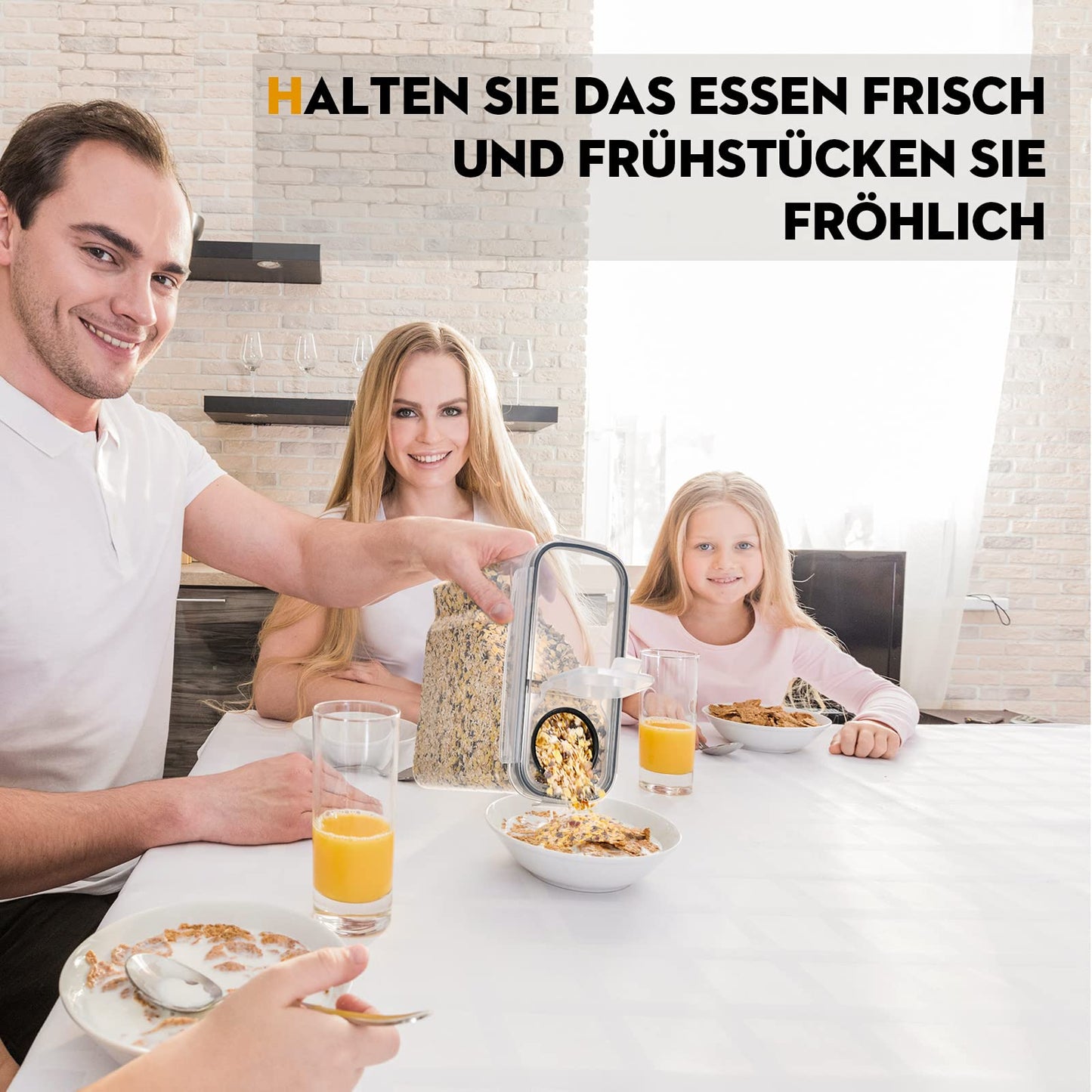 L LONGANCHANG Vorratsdosen mit Deckel Luftdicht Set of 16, BPA frei, Aufbewahrungsbox mit Deckel, Mottensichere Küchen Organizer Cornflakes Müsli Mehl Aufbewahrung, Vorratsbehälter mit Etiketten