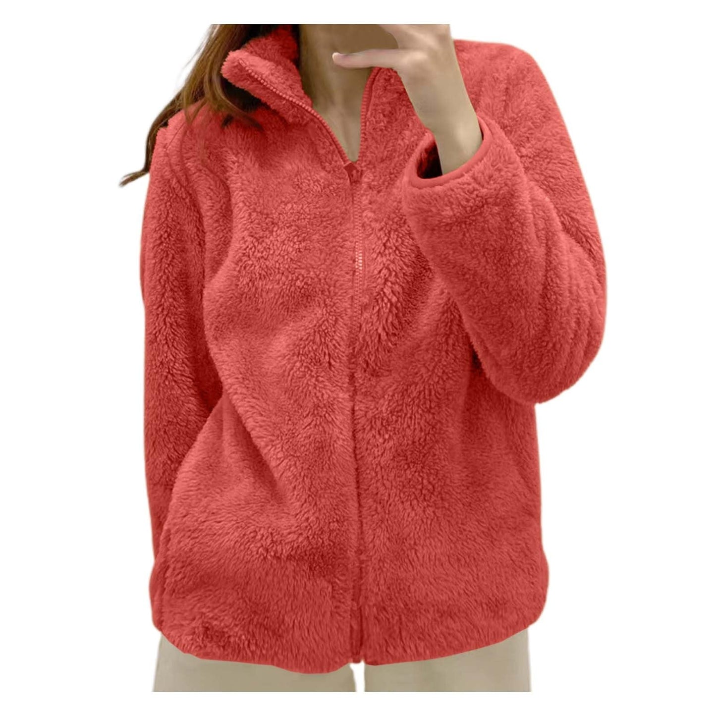 Teddyjacke Damen Winter Teddyfleece Jacke Winterjacke Thermal Warm Teddy Wintermantel Fleecejacke Flauschig Plüschjacke Outdoor Fleecemantel 2026
