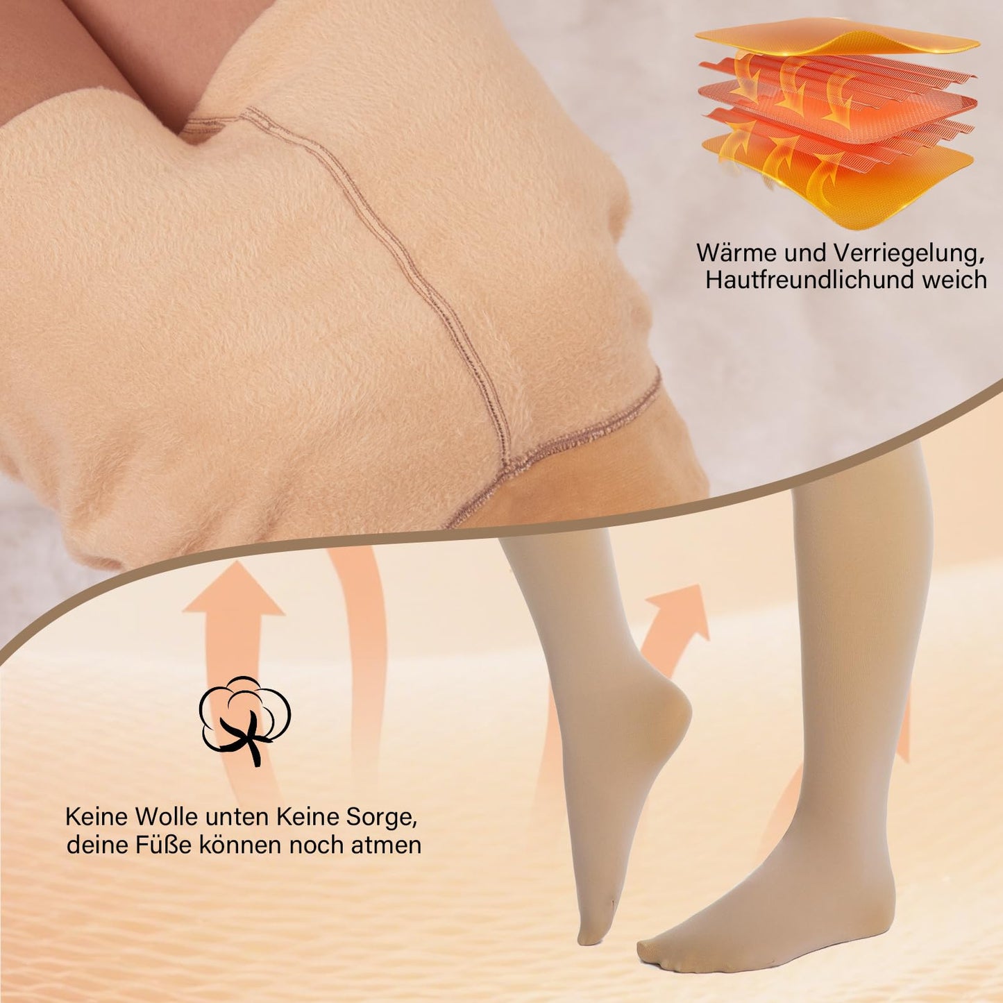DIKER Thermo Strumpfhose Damen, Thermostrumpfhose Damen Winter