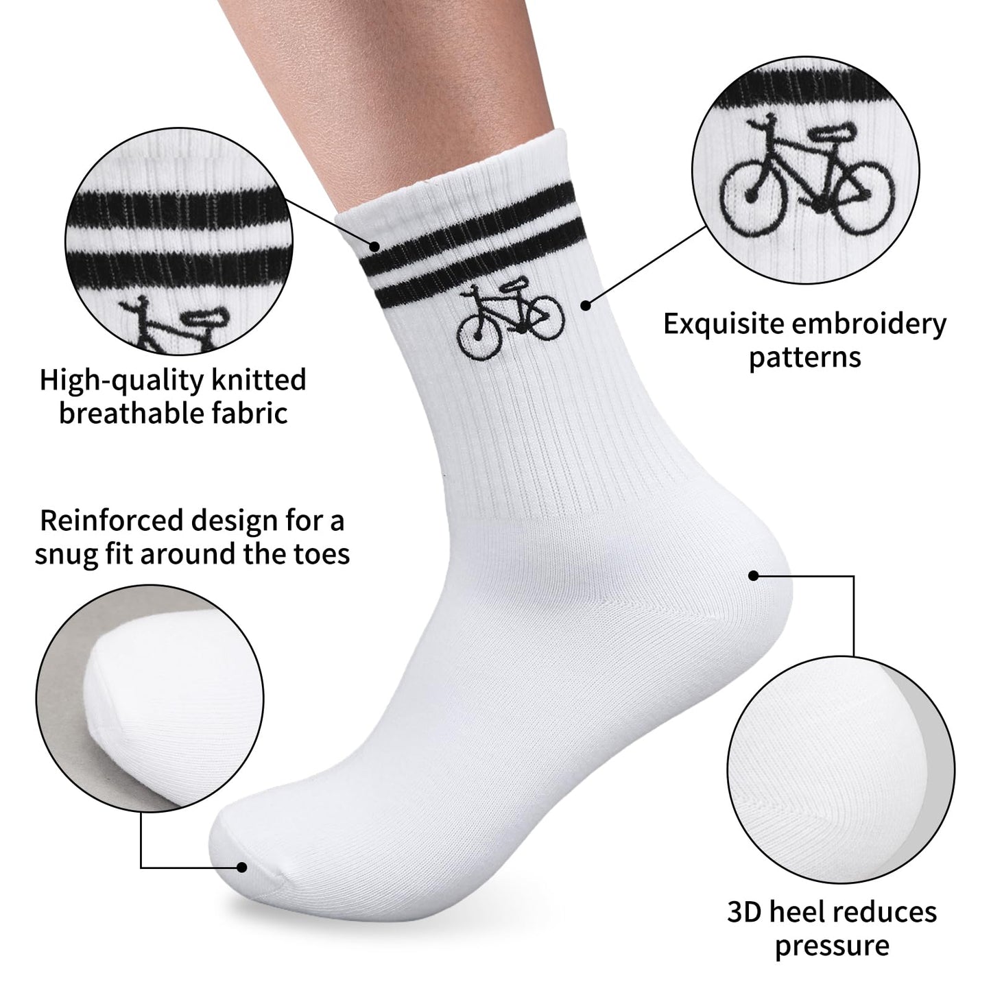 HUKUMA Rennrad Socken,35-46 Fahrradsocken Herren,Fahrrad Geschenk für Herren Damen,Rennrad Zubehör,Fahrradfahrer Tennissocken Accessoires,Lustiges Geschenk für Geburtstag Männer und Frauen