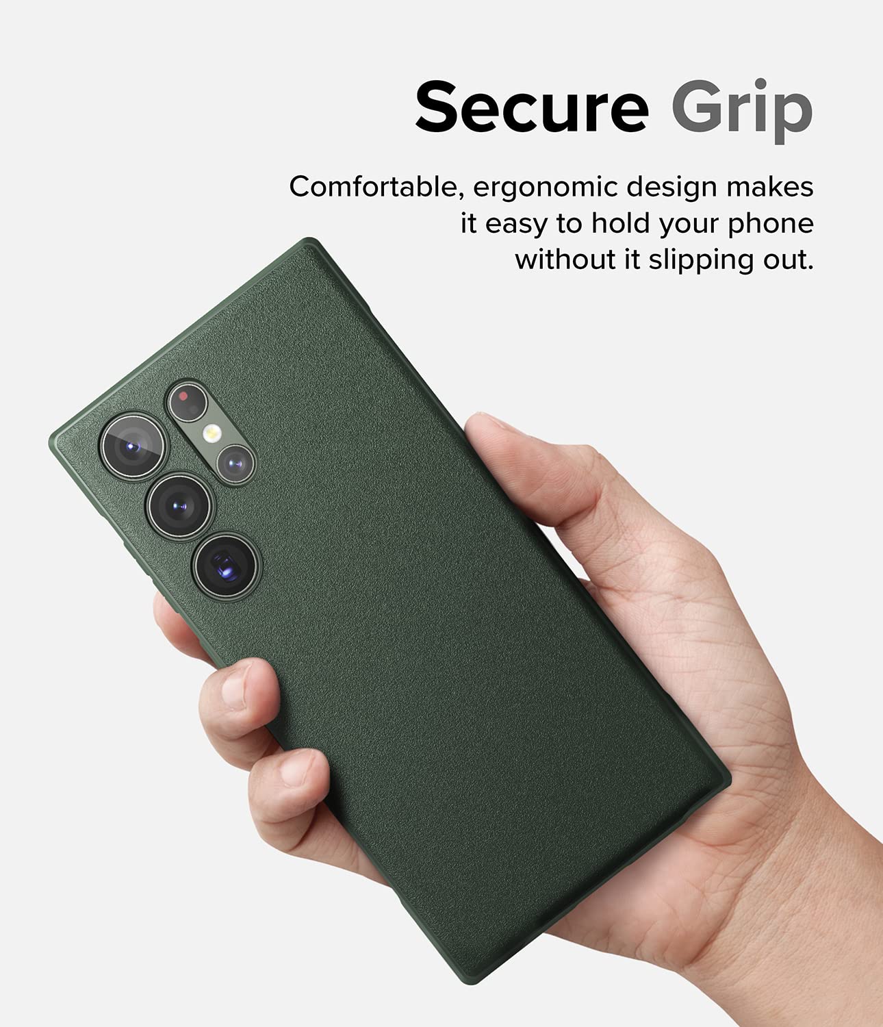Ringke Onyx Case Compatible with Samsung Galaxy S25 Ultra, Firm Grip, Non-Slip Elegant Design, Perfect Fit, TPU Shockproof Scratch-Resistant Unique Texture Mobile Phone Case, Dark Green