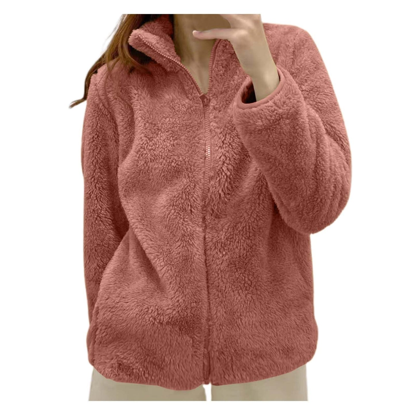 Teddyjacke Damen Winter Teddyfleece Jacke Winterjacke Thermal Warm Teddy Wintermantel Fleecejacke Flauschig Plüschjacke Outdoor Fleecemantel 2026