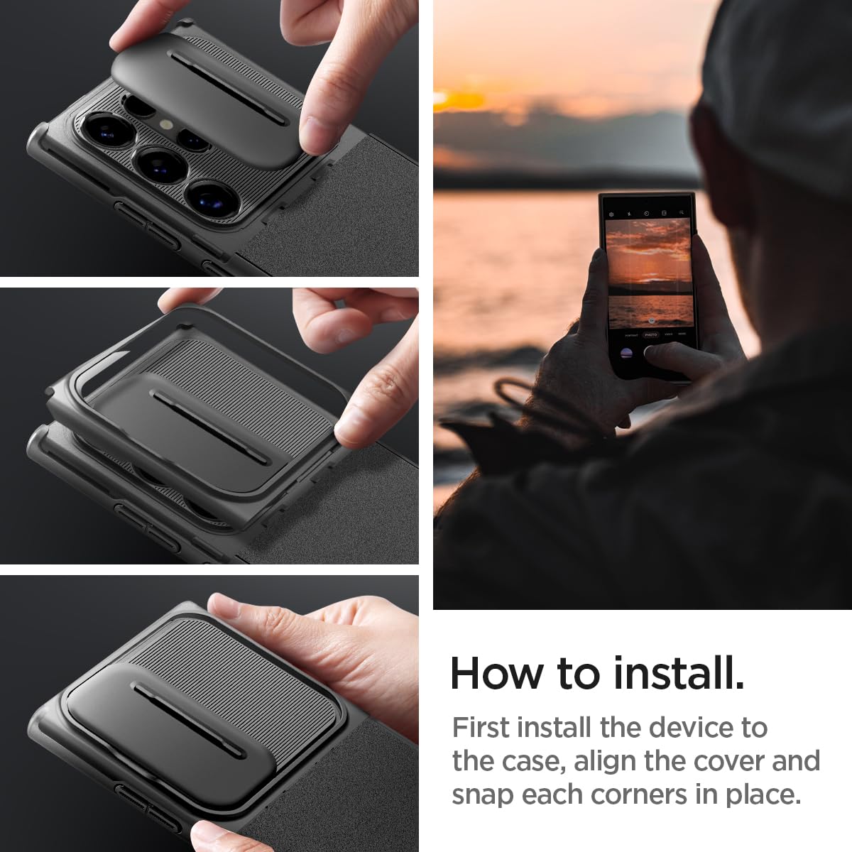 Spigen Optik Armor Case Compatible with Samsung Galaxy S25 Ultra - Black