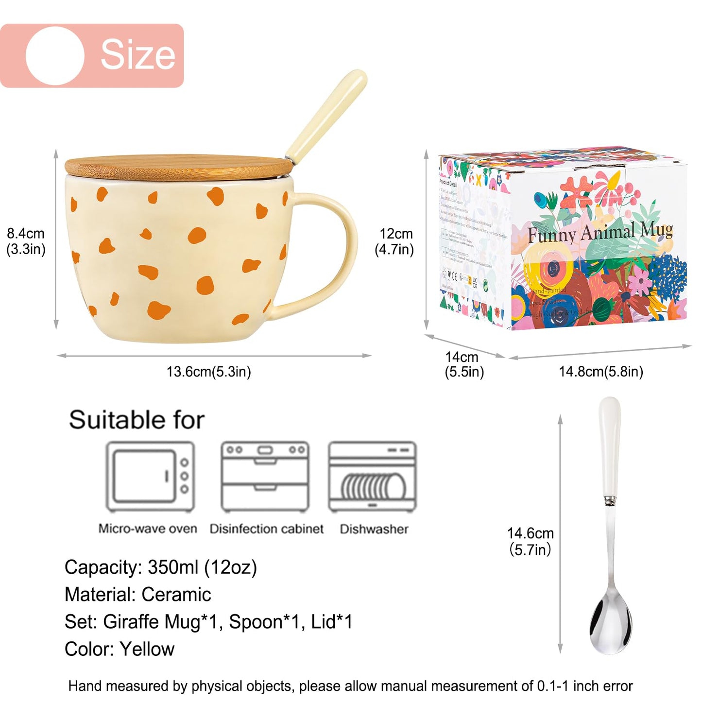 BigNoseDeer Süße Sachen Keramik Katze Kaffeetasse Teetasse Deckel Löffel Lustige Tassen Geschenke für Frauen Kaffeebecher 3D Tasse Personalisiert Cappuccino Tasse Beste Freundin Weihnachten Geschenk