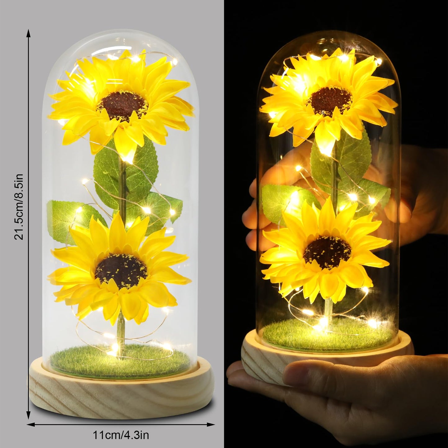 Touloube Geschenke Für Frauen, Galaxy Rose Blume Geschenk, Infinity Rose in Glaskuppel, LED-Lichterkette auf der Kristallrose, Geschenk für Frauen,Hochzeit,Muttertag,Jahrestag und Geburtstag