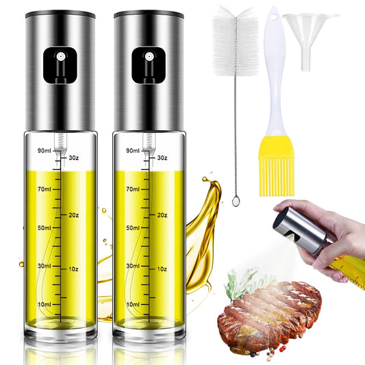 BETA NOBLE〖Verstärkte〗Ölsprüher zum Kochen, Öl Sprühflasche, Ölspray zum Kochen, Olivenölsprüher für Salat, Grillen, Backen in der Küche（ Zweierpack 2）