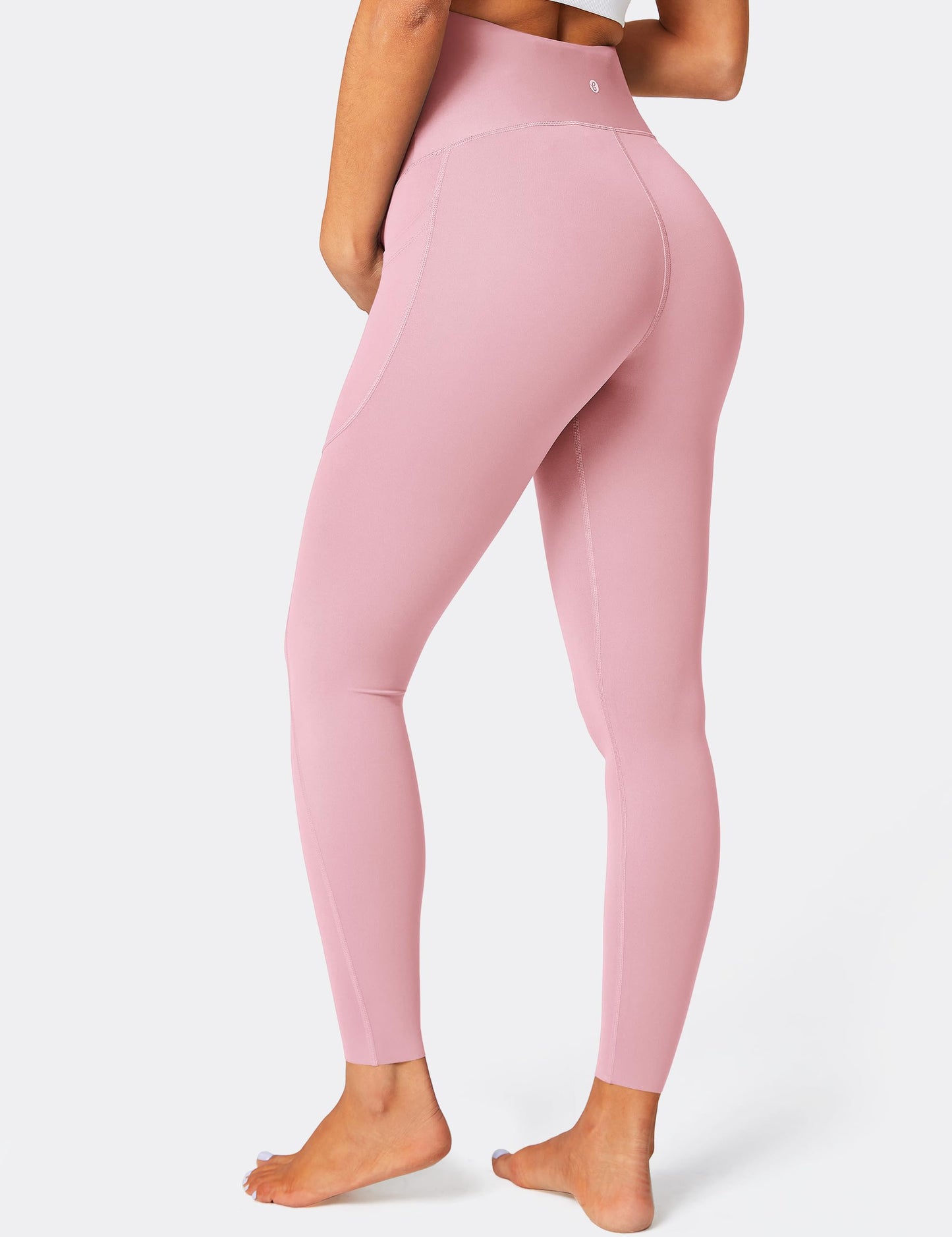 BAYDI Damen Umstandsleggings mit Taschen Blickdichte Lange Schwangerschaftsleggings High Waist Umstandshose Damen Weich elastisch Schwangerschaftshose