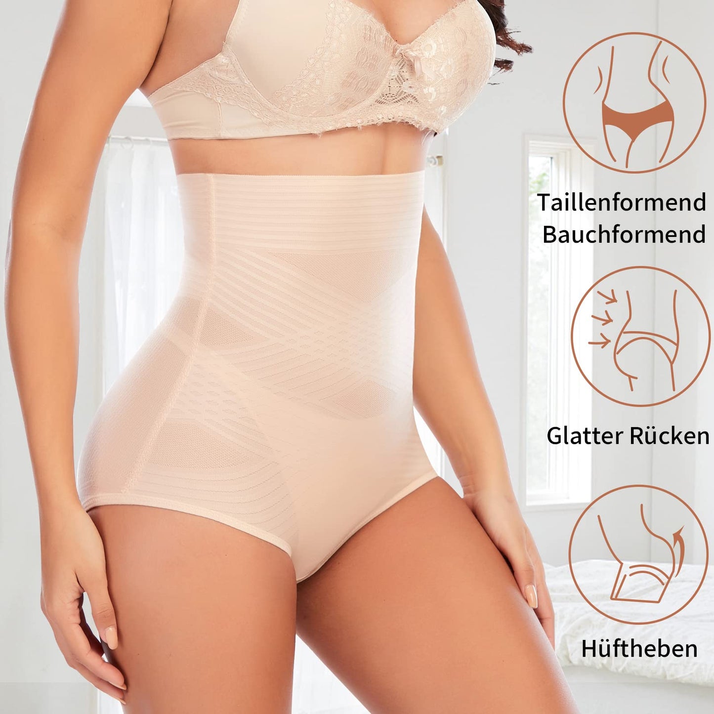 YARRCO Bauchweg Unterhose Damen Miederslips Shapewear Miederhose Hohe Taille Body Shaper Unterwäsche