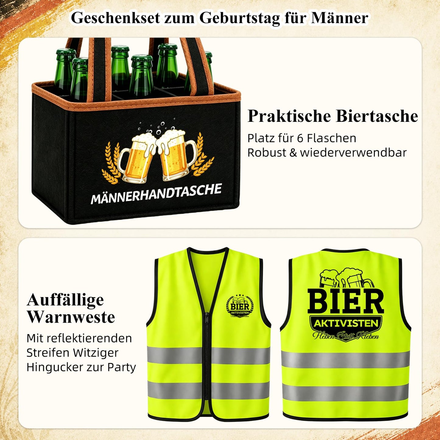 WenmthG Lustige Geschenke zum 30 40 50 60 Geburtstag Mann, Bier Geschenkset