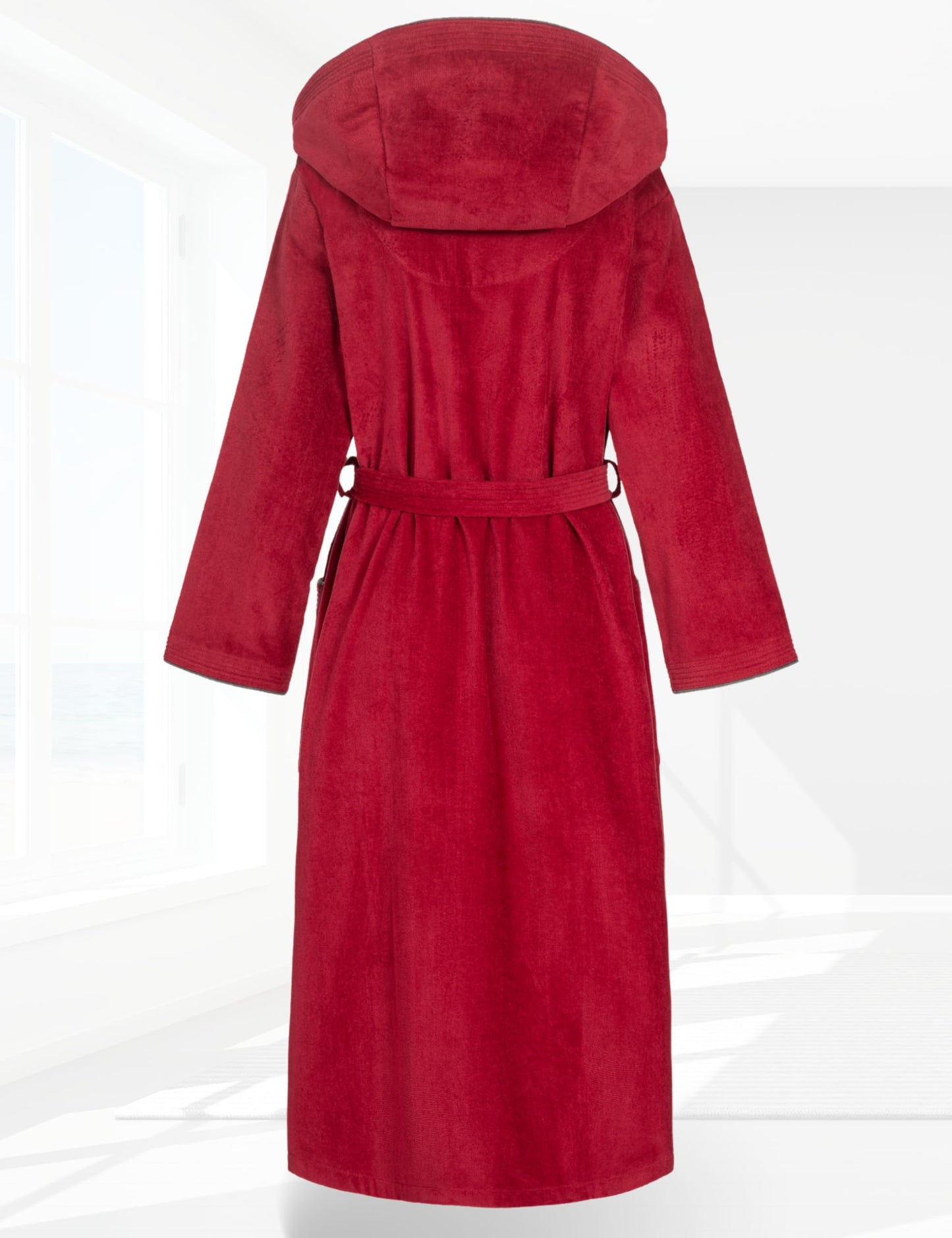 Morgenstern Bademantel Damen 100% Baumwolle mit Kapuze Frottee-Velours OEKO-TEX Leonie