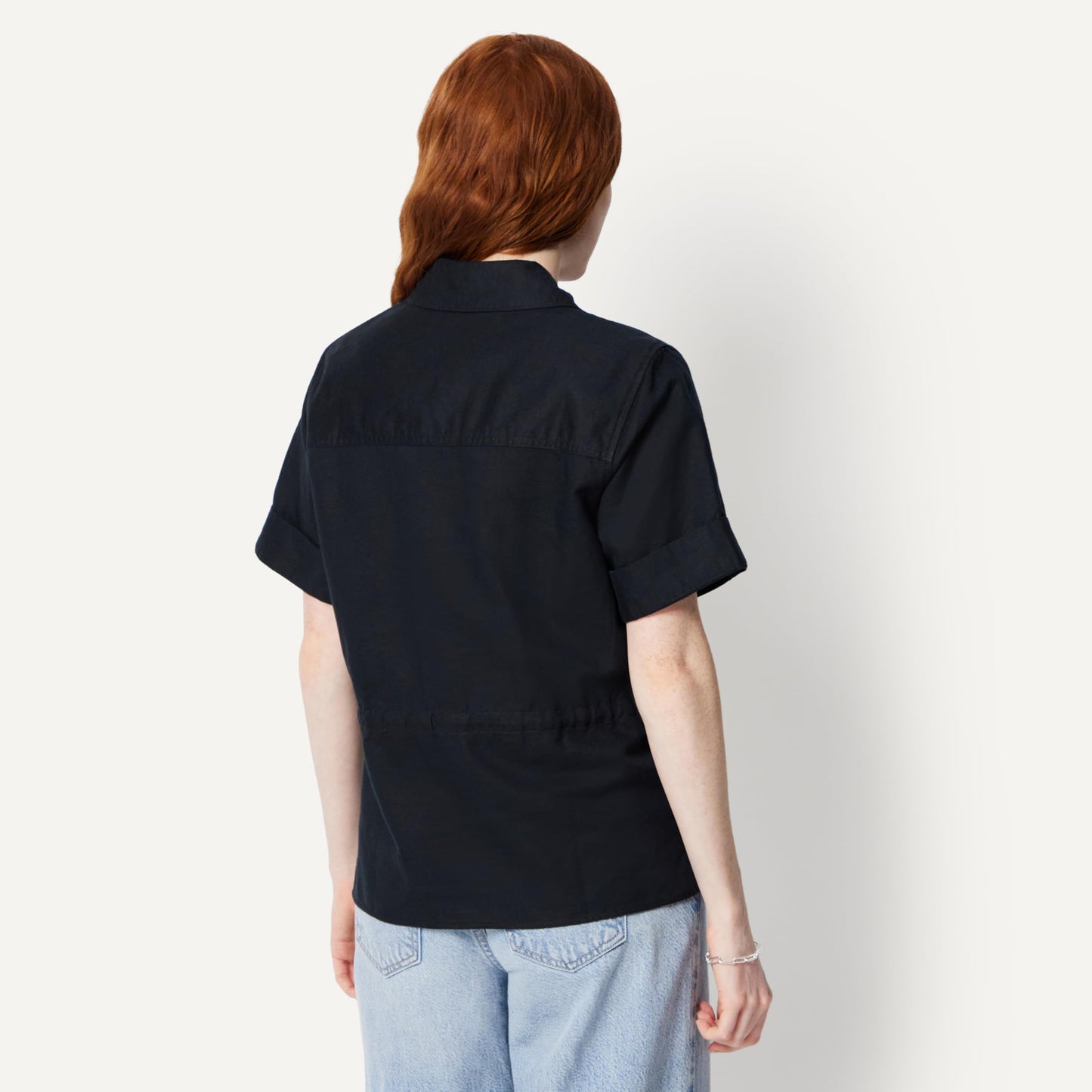 Amazon Essentials Damen Leinen-Bluse mit Verstellbarer Taille