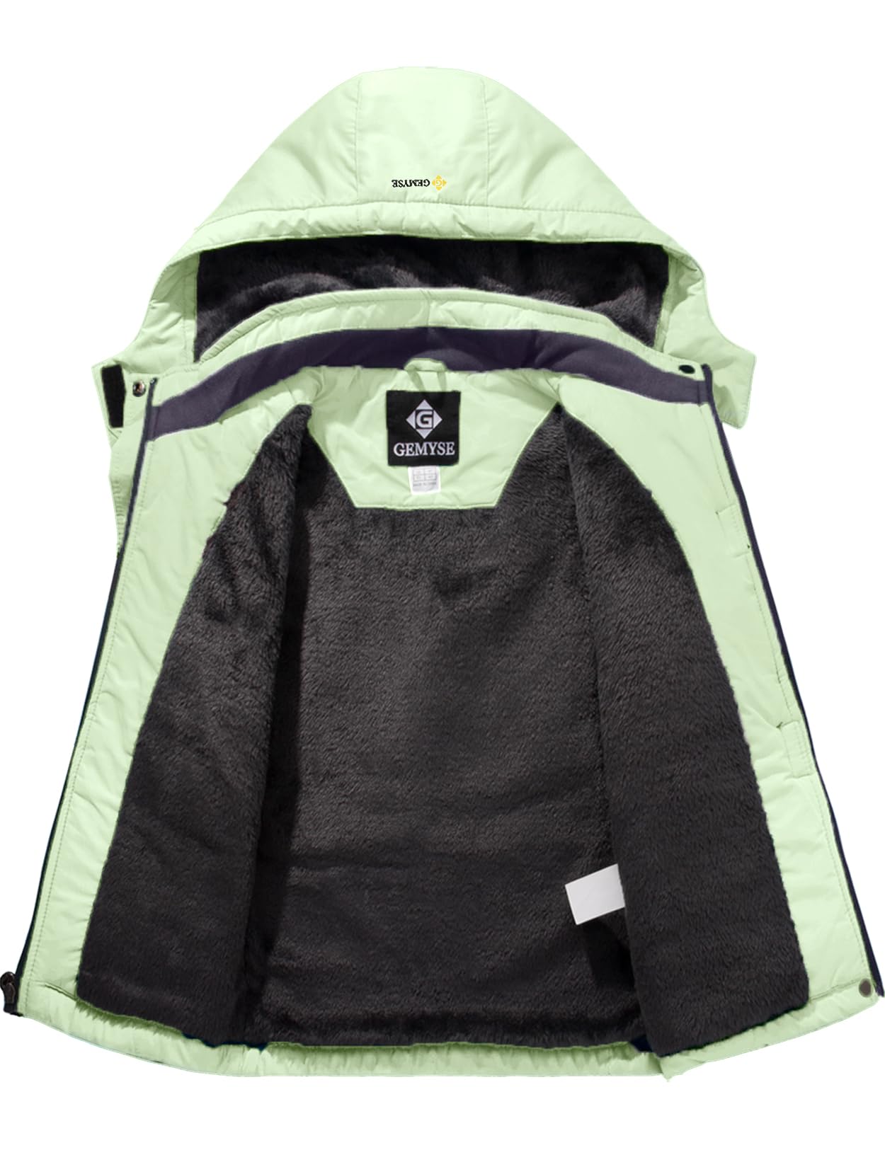 Gemyse Boys' Waterproof Ski Jacket, Windproof Fleece Jacket, Outdoor Winter Jacket, Rain Jacket with Hood