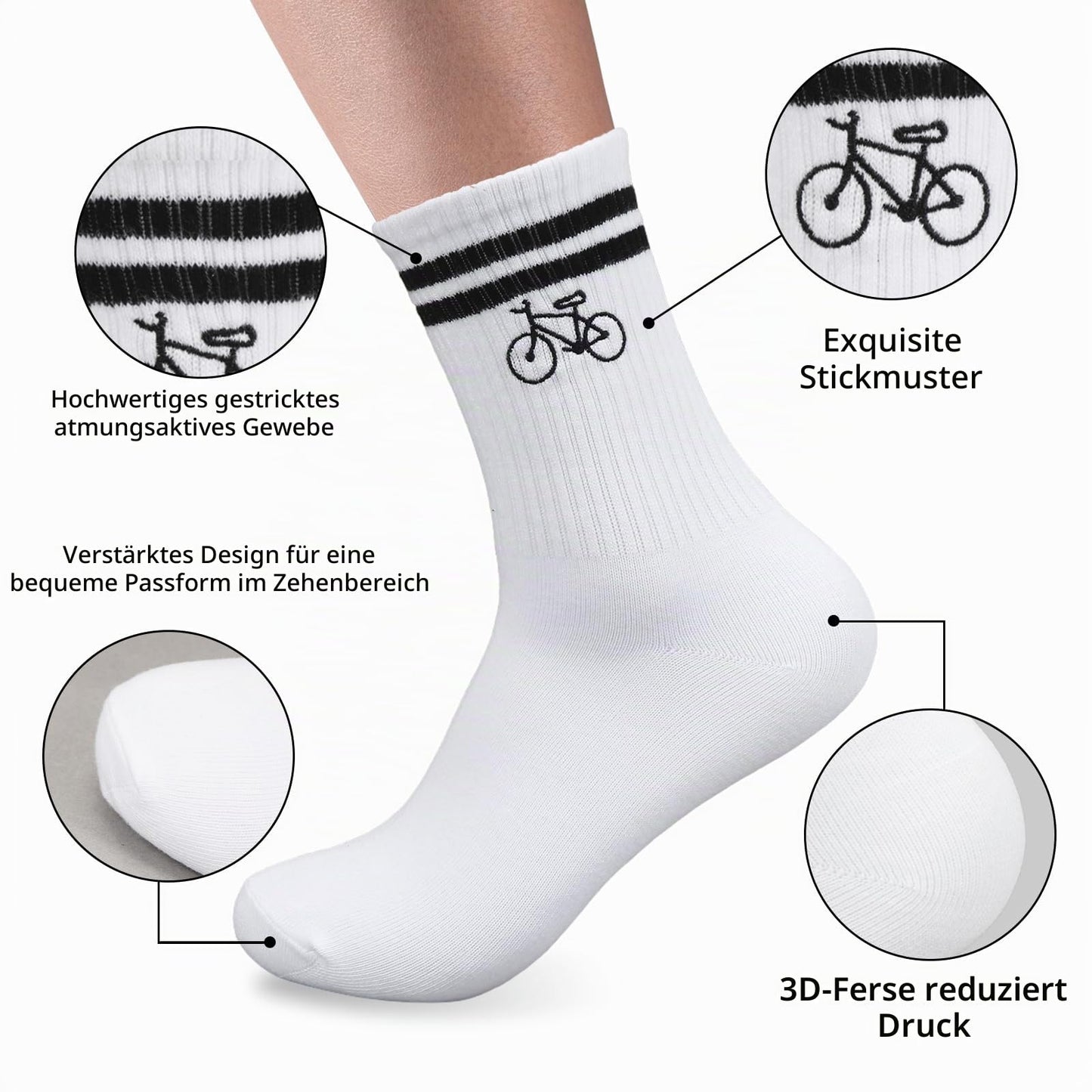 HUKUMA Rennrad Socken,35-46 Fahrradsocken Herren,Fahrrad Geschenk für Herren Damen,Rennrad Zubehör,Fahrradfahrer Tennissocken Accessoires,Lustiges Geschenk für Geburtstag Männer und Frauen