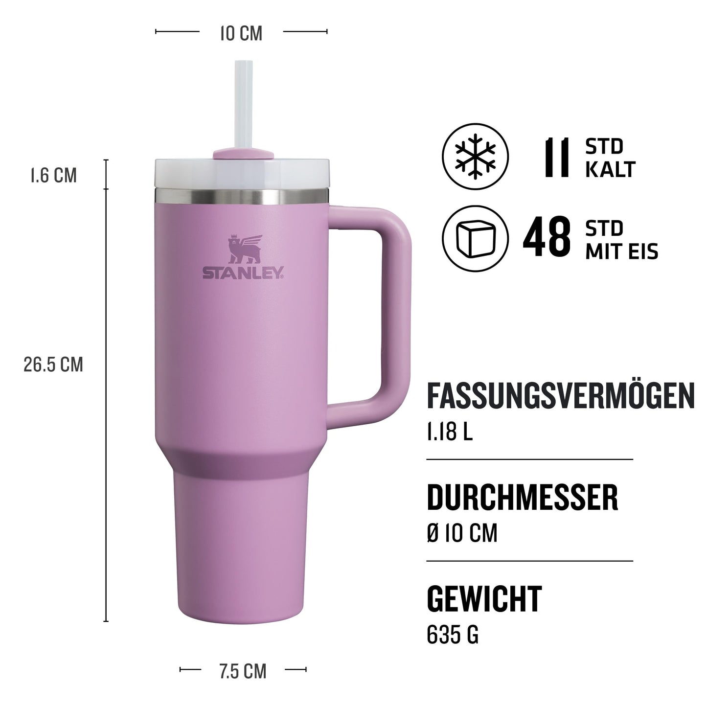 Stanley Quencher H2.0 FlowState Trinkflasche mit Strohhalm 1.18L - Thermobecher Kühlt 11 Stunden - 48 Stunden Eisgekühlt - Spülmaschinenfest - Thermosflasche BPA Frei - Kaffeebecher To Go - Cream