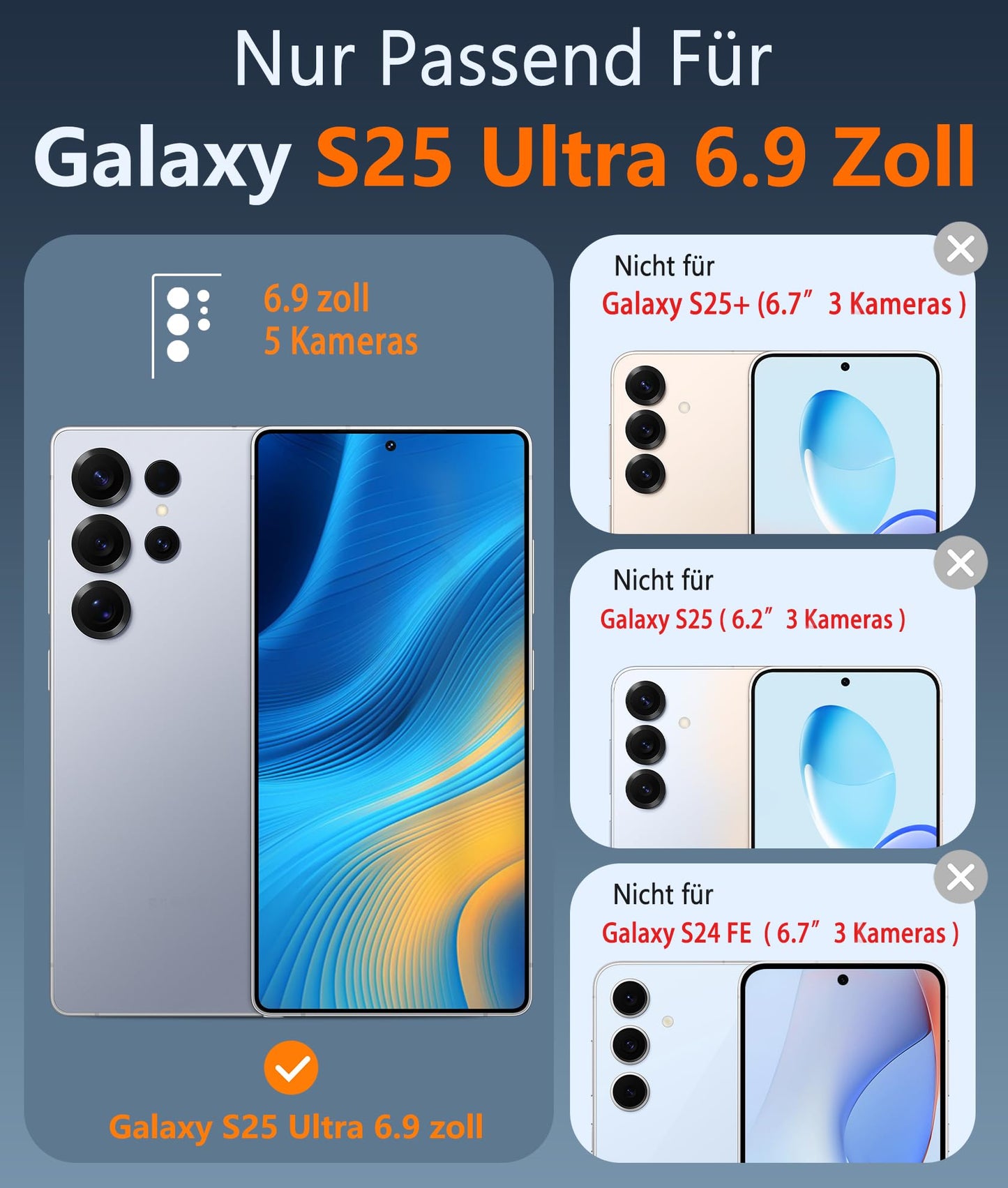 FNTCASE Case for Samsung Galaxy S25 Ultra 6.9 Inches, Military Drop Protection, Anti-Yellowing, Robust, Durable, Shockproof, Protective, Transparent, Clear