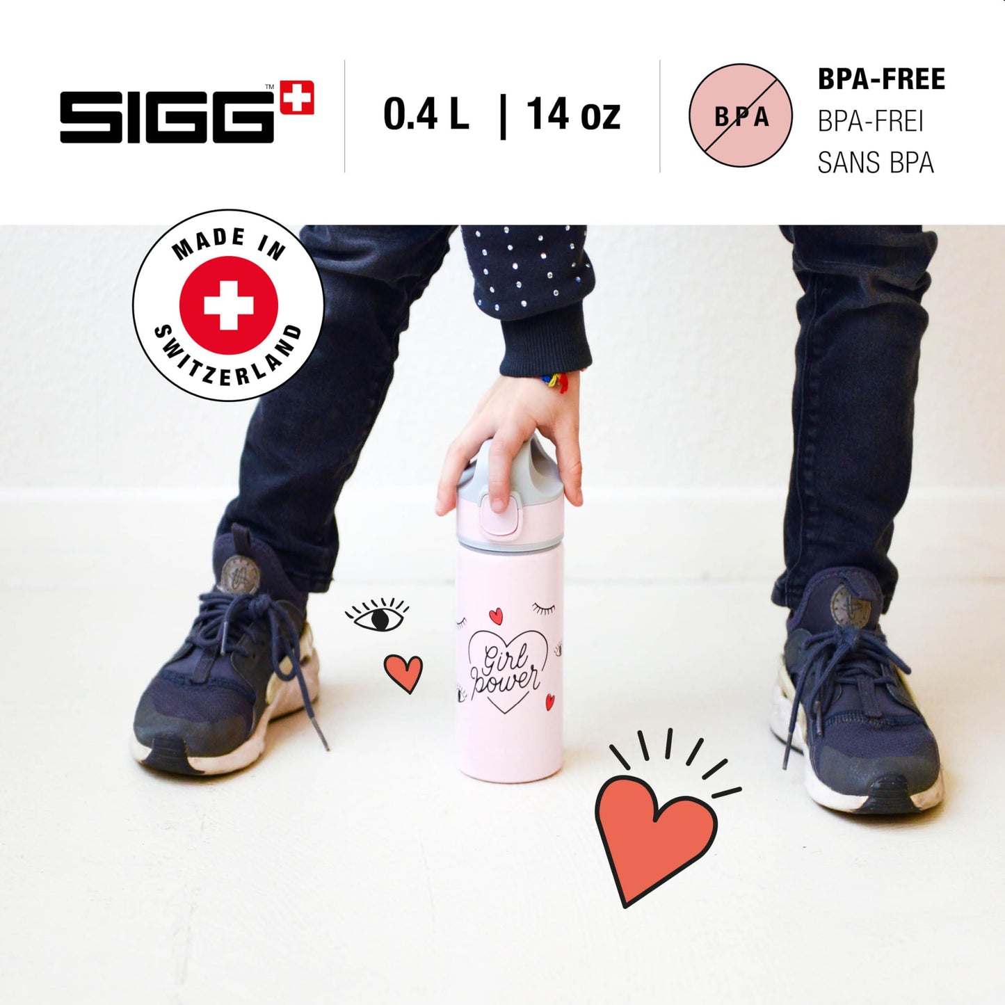 SIGG - Alu Trinkflasche Kinder - Miracle - Mit Trinkhalm - Auslaufsicher - Federleicht - BPA-frei - Klimaneutral Zertifiziert - Schule & Sport - 0,4L