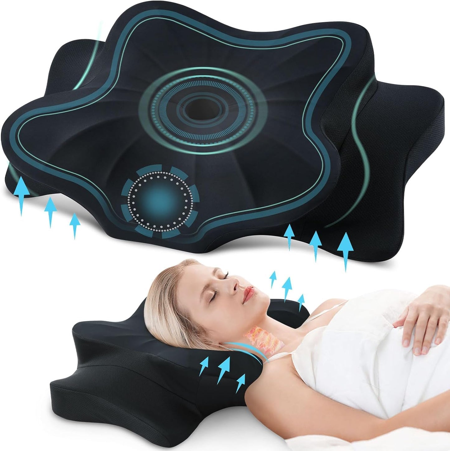 DONAMA Memory Foam Kissen ergonomisches Nackenkissen Kopfkissen Seitenschläferkissen für Seiten, Rücken & Bauchschläfer