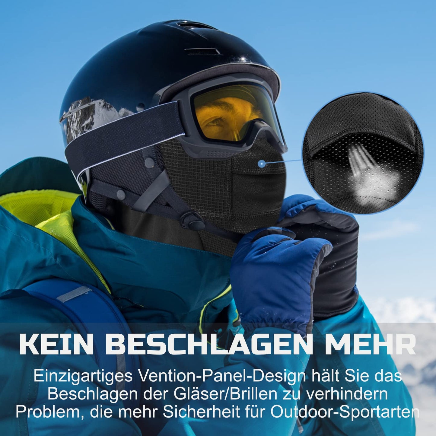 KINGBIKE Balaclava Motorcycle Bicycle Winter Sports Ski Mask Outdoor Warm Windproof Anti-Fog Universal Size for Men Women