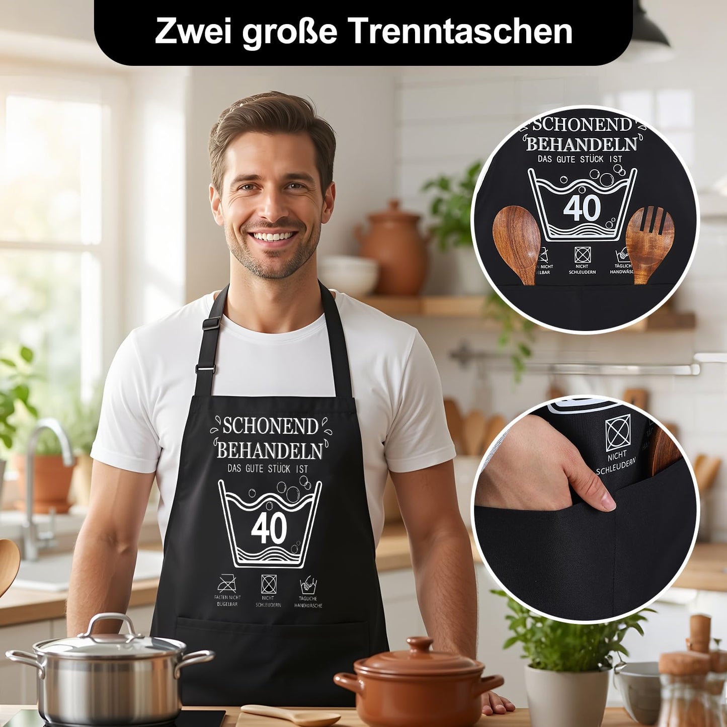 Lustige Kochschürze für Männer,Grillschürze Verstellbare Schürze