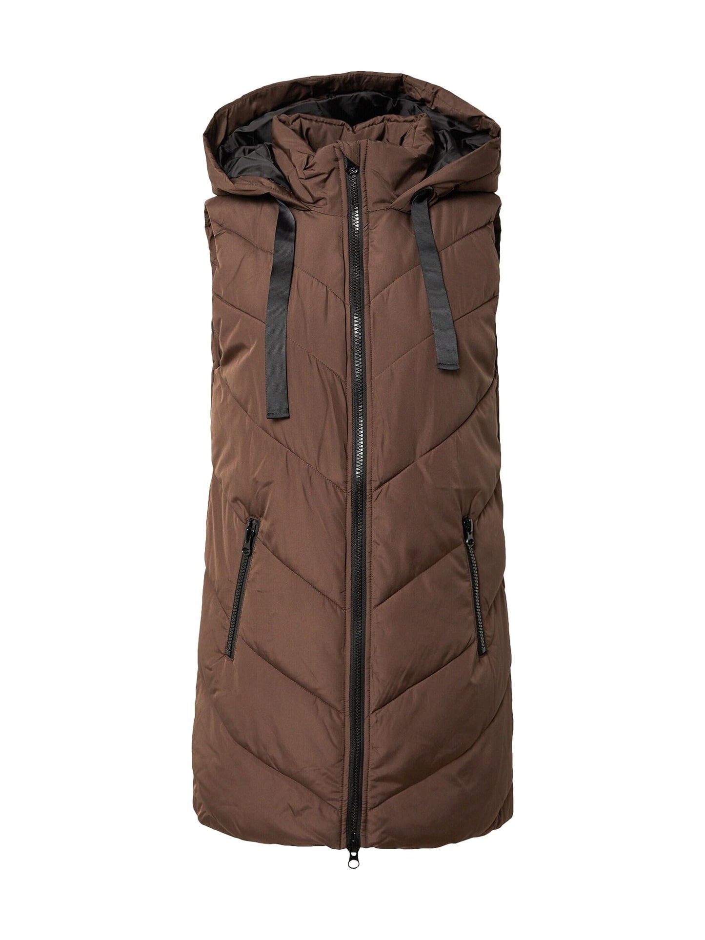 JDY JDYSkylar Women's 3/4 Length Quilted Vest Padded Hood Waistcoat with Hood