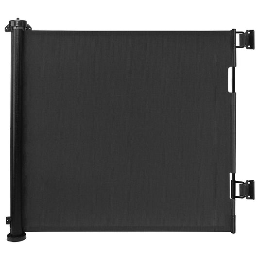 Retractable Stair Safety Gate for Babies, 0-150 cm Wide, Baby Barrier, Cat and Dog Barrier, One-Handed Operation, Suitable for Indoor & Outdoor Use (150 cm, Black)