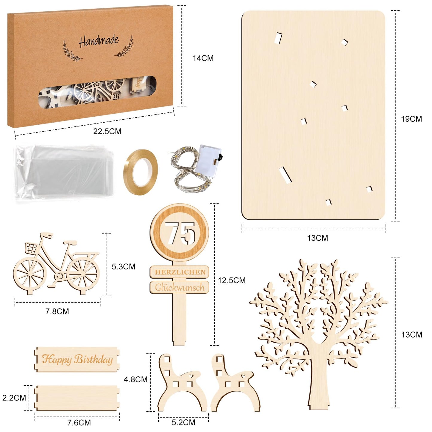 I LOVE MOM Geldgeschenk Geburtstag Holz, Fahrrad Geschenk, DIY Holz Schild Gästebuch Dreidimensionale Bäume Sitzbank Deko Zahlen für Geschenke, Hochzeiten, Partys, Geburtstage, Jubiläum (GYY-60)