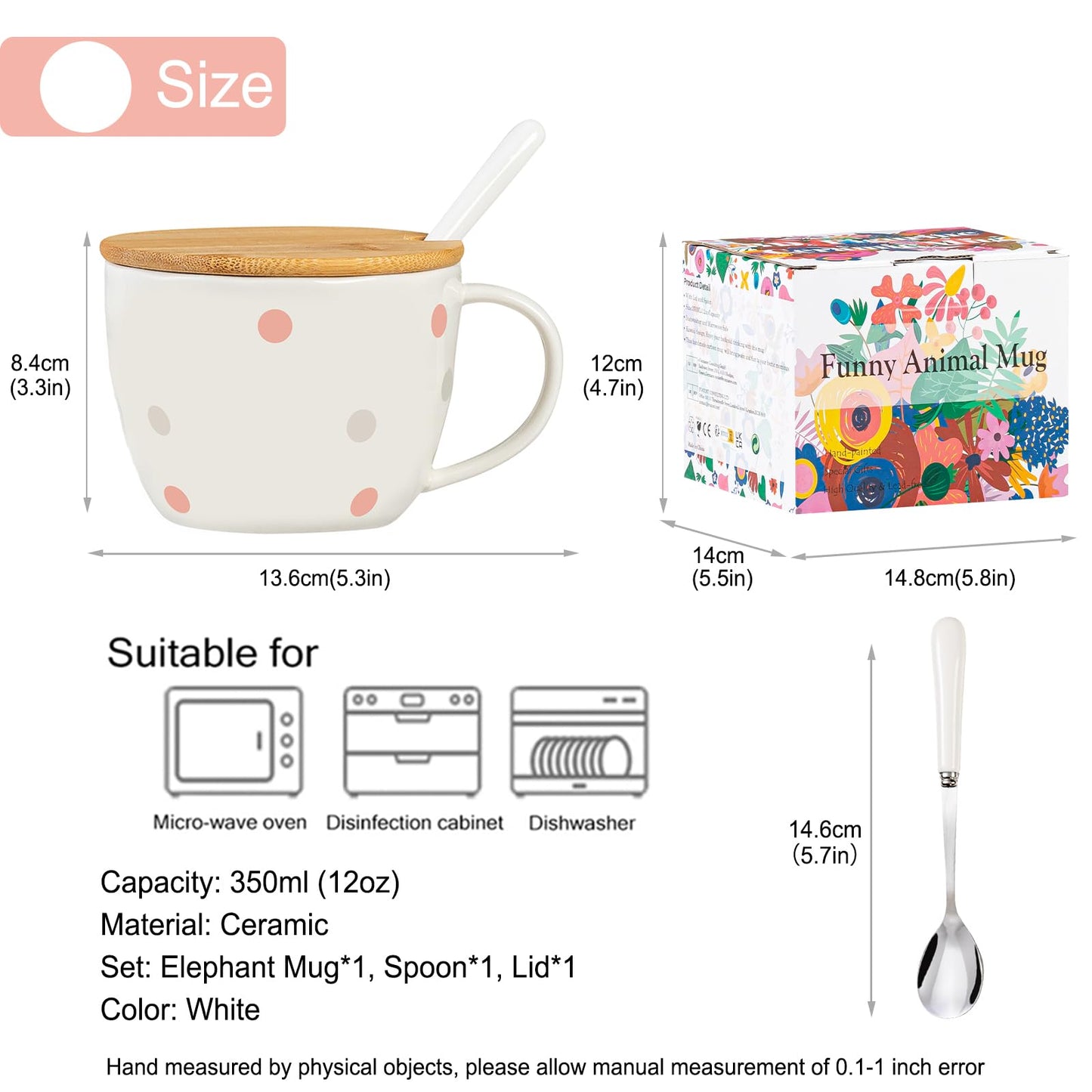 BigNoseDeer Süße Sachen Keramik Katze Kaffeetasse Teetasse Deckel Löffel Lustige Tassen Geschenke für Frauen Kaffeebecher 3D Tasse Personalisiert Cappuccino Tasse Beste Freundin Weihnachten Geschenk
