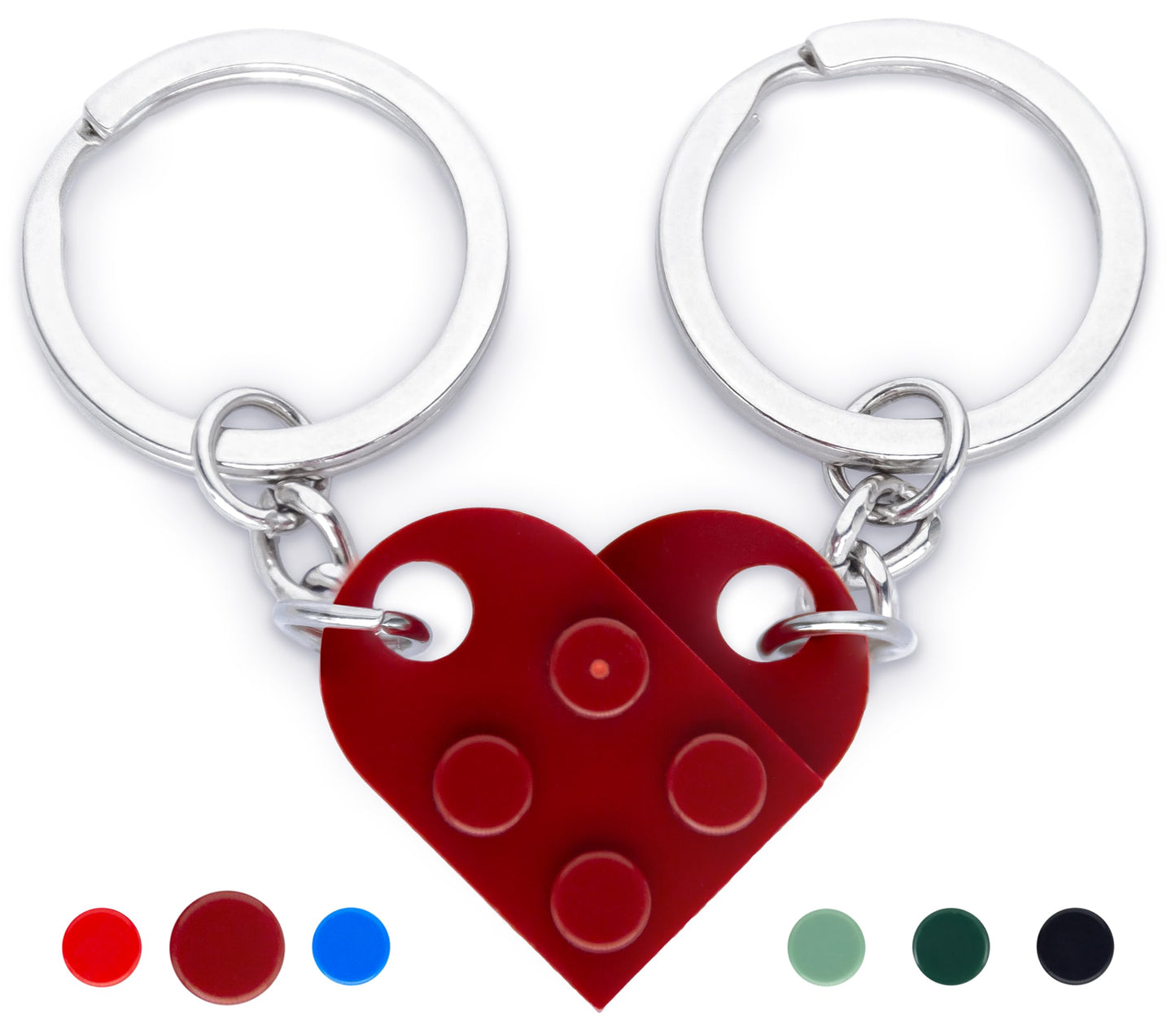 NumeroPhi - Schlüsselanhänger Partner Herz, Schlüsselanhänger Paar, Couple Keychain Zwei Herzen, Ideen für Jahrestag