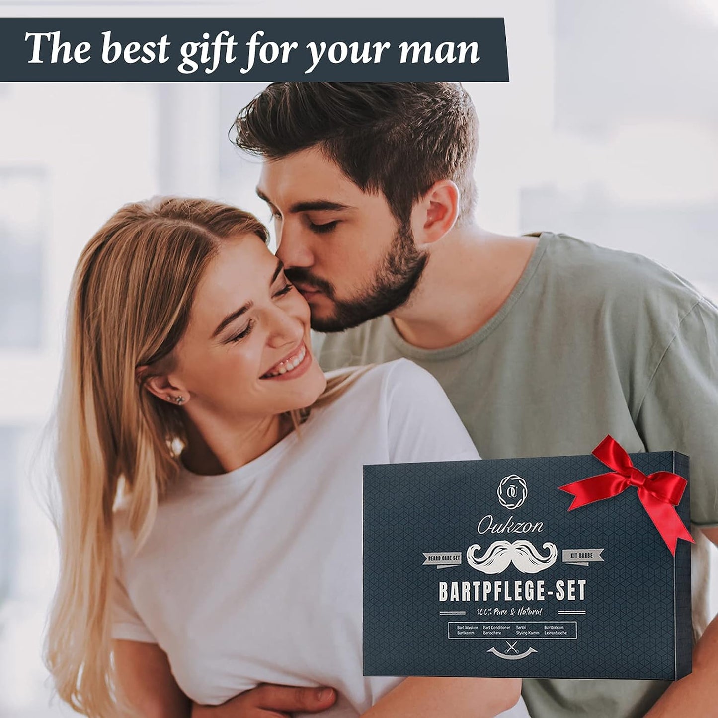 Bartpflege Set für Männer, Oukzon Hochwertig Bart Geschenke für Männer