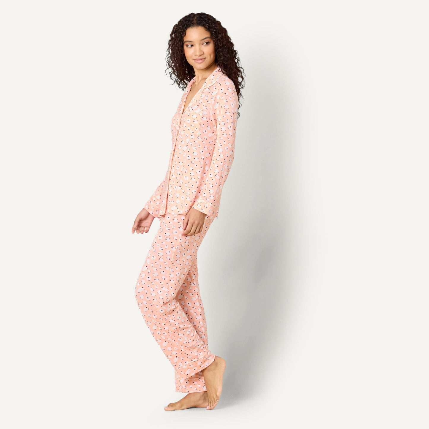 Amazon Essentials x Sofia Grainge Damen Pyjama-Set aus elastischer Modalfaser mit Langen Ärmeln und bodenlangem Unterteil