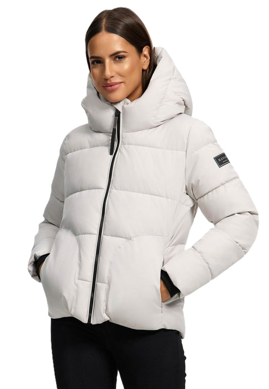 Navahoo Damen Winterjacke (XS-XXL) - Wasserabweisend, hochstehender und gefütterter Kragen, große Kapuze, Steppjacke, Warme Jacke Frauen - N004