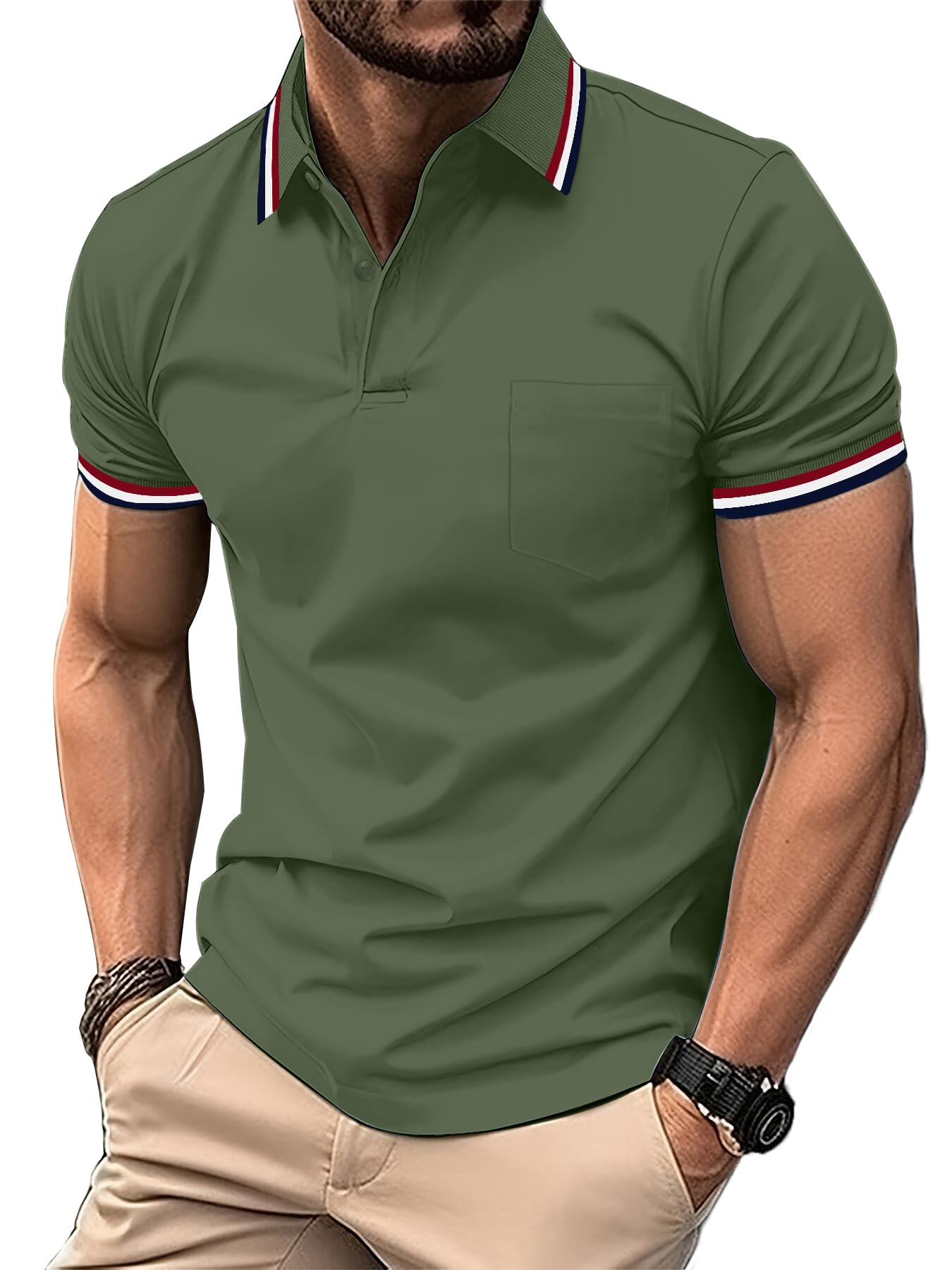LLdress 3er Pack Poloshirt Herren Kurzarm Atmungsaktiv Poloshirt Set Leichtes Golf Polohemd Schnelltrocknend T Shirt