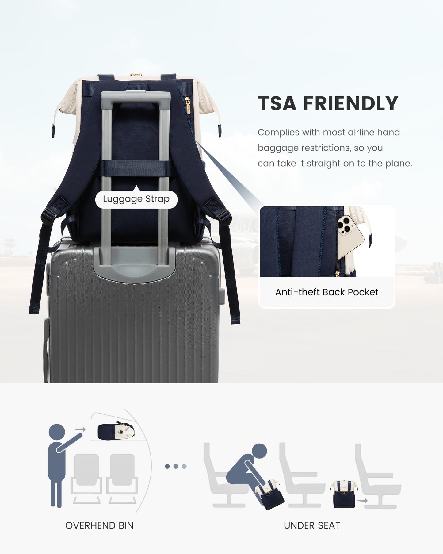 LOVEVOOK Rucksack Damen, Laptop Schulrucksack Wasserdicht, Schultasche Teenager Backpack Women Elegant Tagesrucksäcke Handtasche 2 in 1, 15,6 Zoll Arbeitstasche Lehrertasche Reiserucksack für Uni Büro