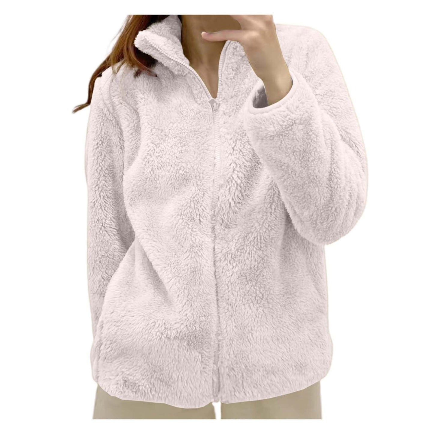 Teddyjacke Damen Winter Teddyfleece Jacke Winterjacke Thermal Warm Teddy Wintermantel Fleecejacke Flauschig Plüschjacke Outdoor Fleecemantel 2026